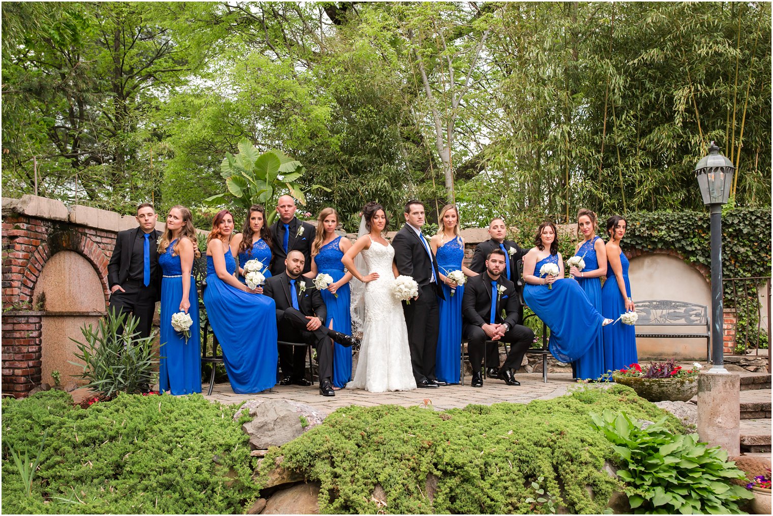 Soap opera cast bridal party pose