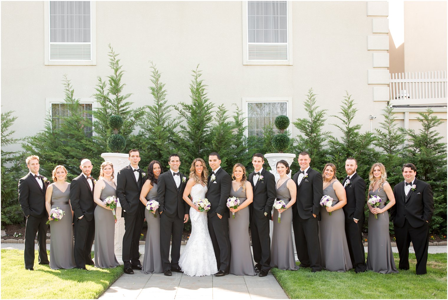 Bridal Party wearing gray and black | Photos by Idalia Photography