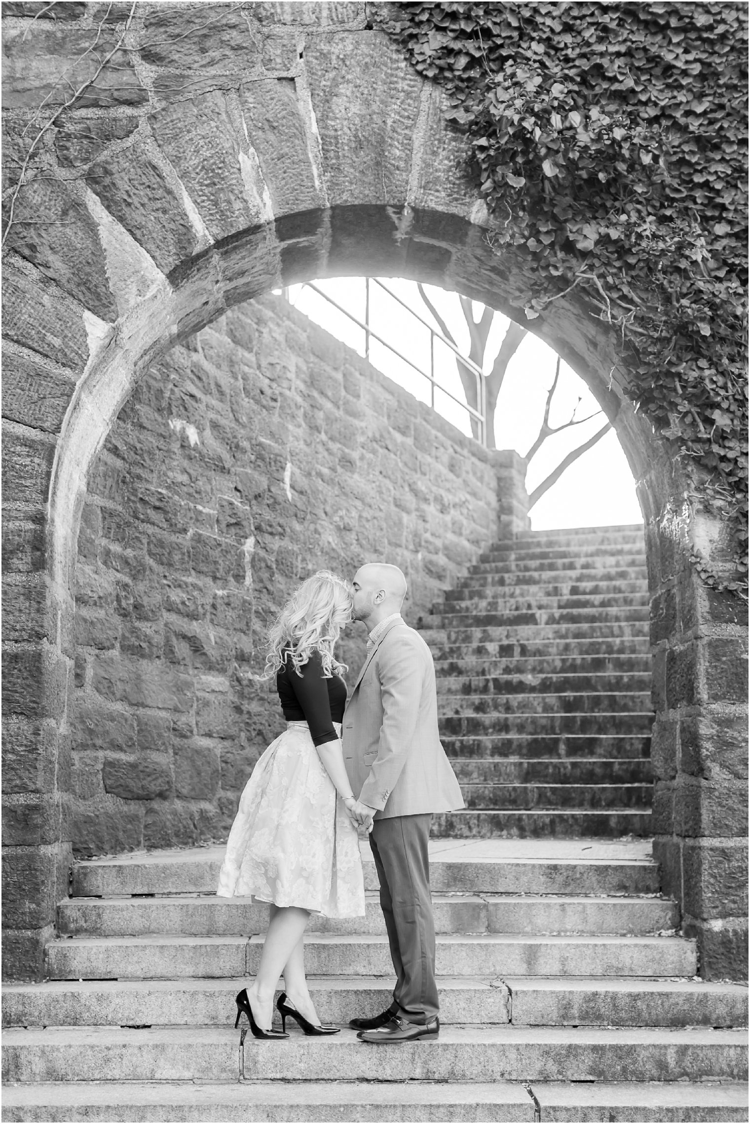 Classic black and white engagement photo by Idalia Photography