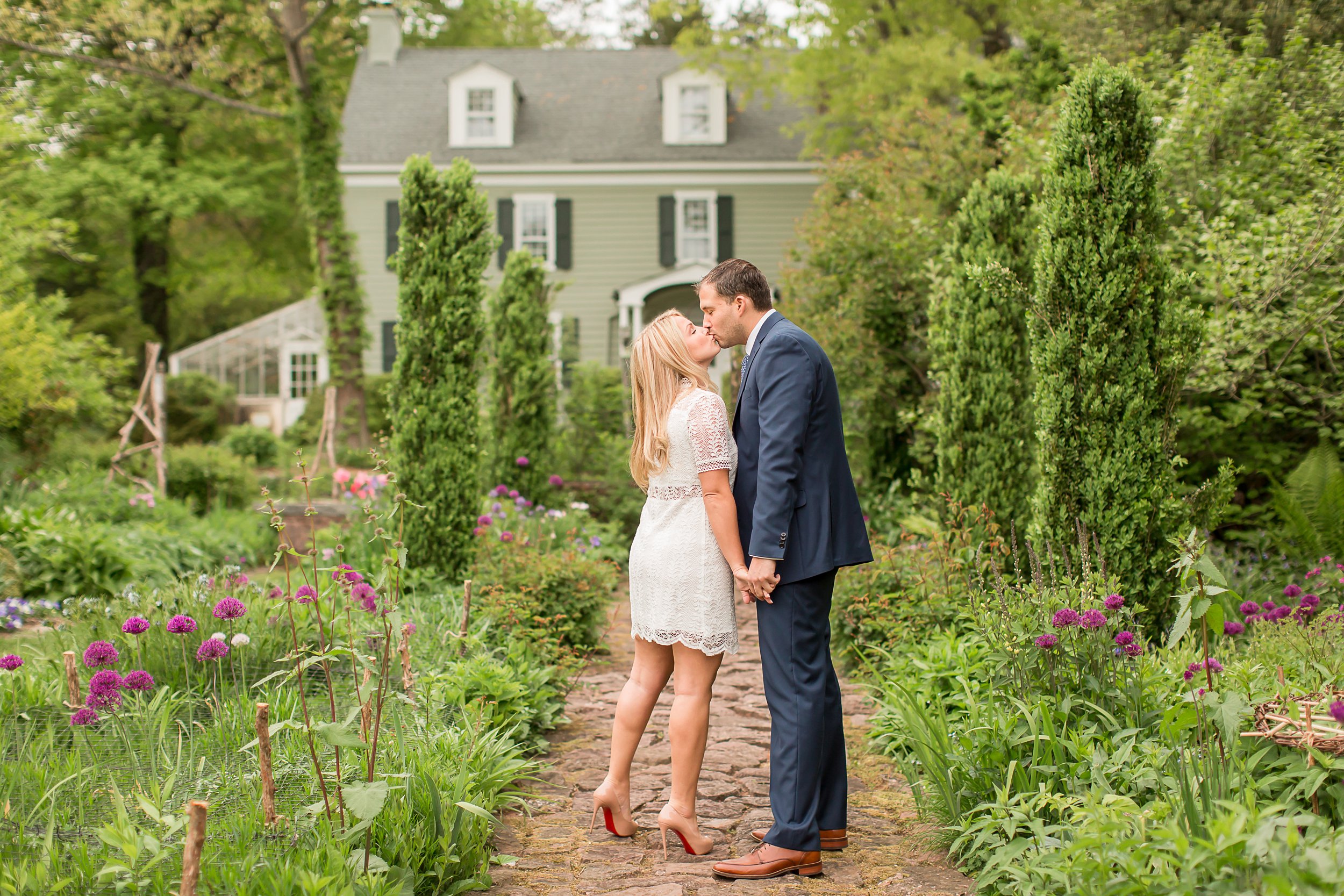 Romantic engagement photo at Willowwood Arboretum | Photo by Idalia Photography