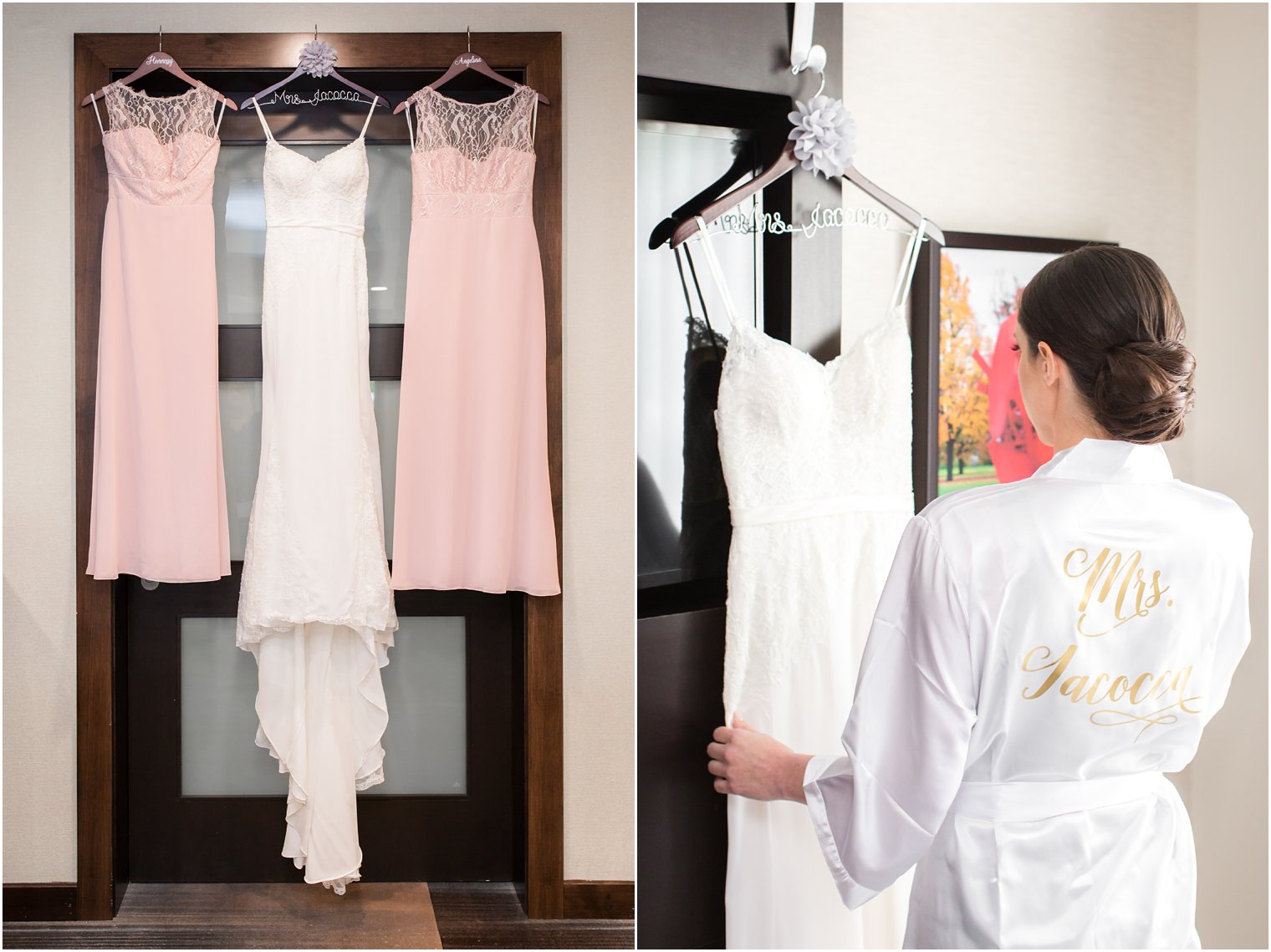 Bride in custom white robe | Photos by Idalia Photography