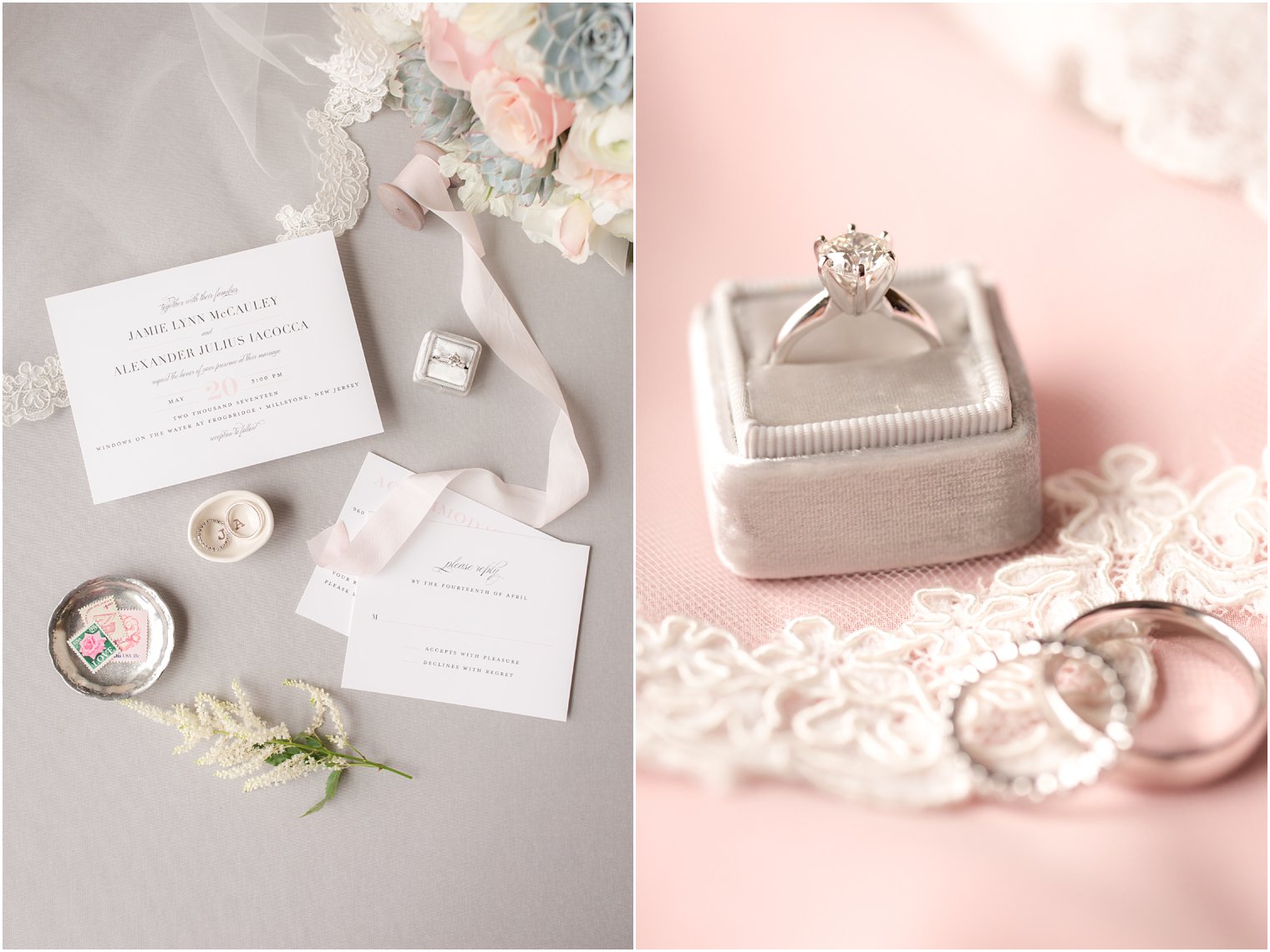 Pink and gray wedding color palette | Photos by Idalia Photography