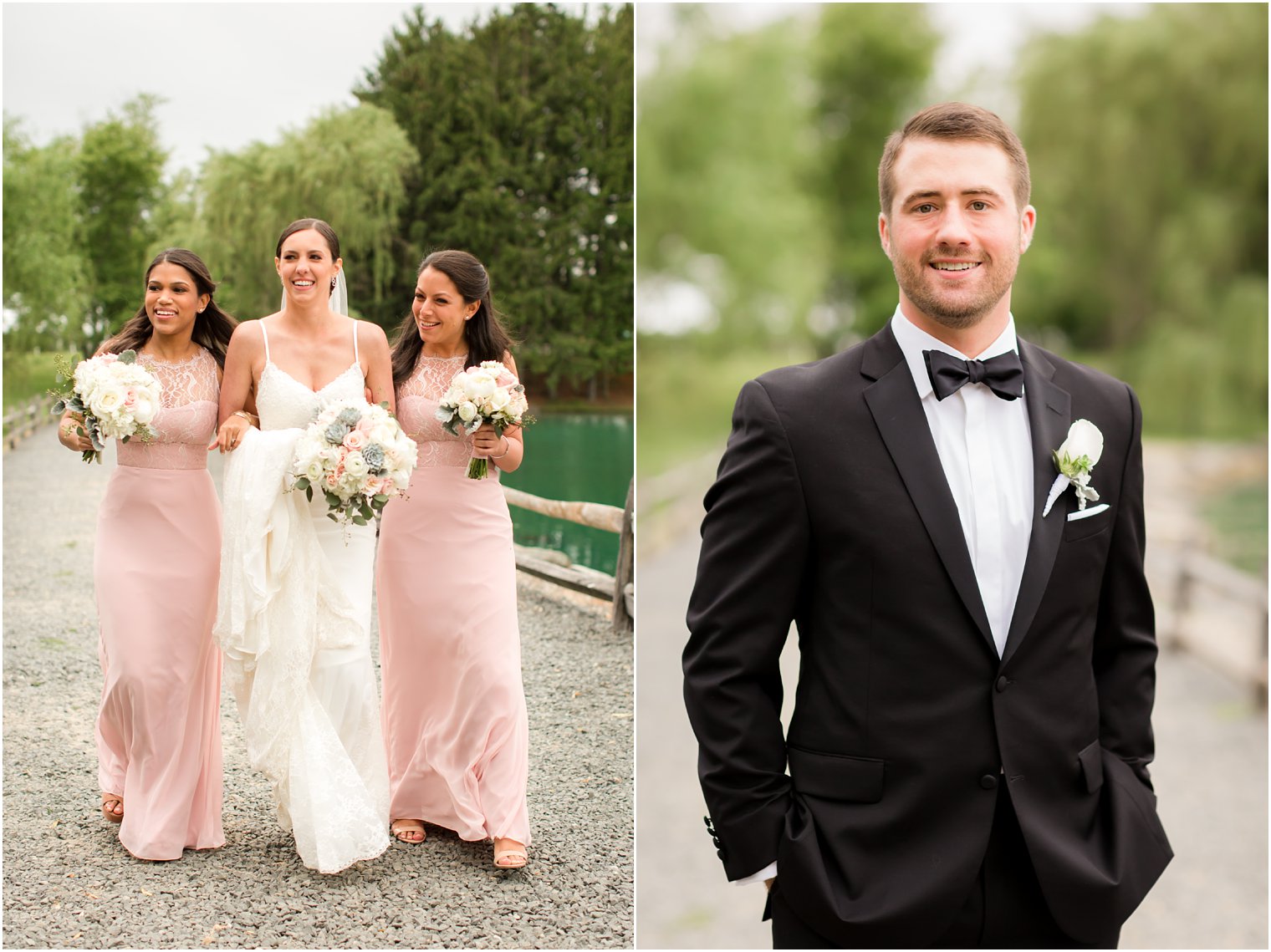 Bridesmaids in Hayley Paige | Groom in Vera Wang BLACK