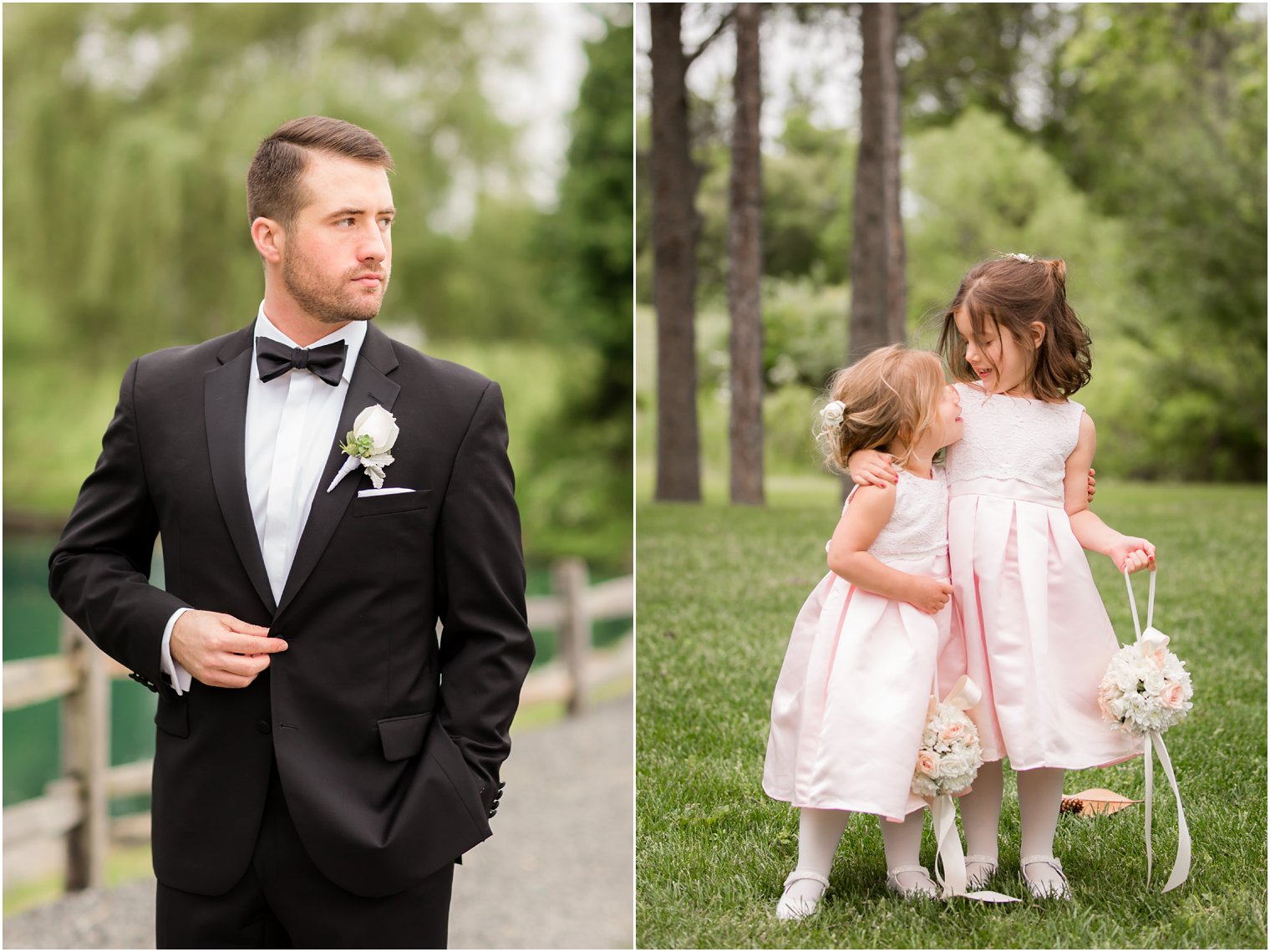 Flower girls in pink dresses | Photos by Idalia Photography