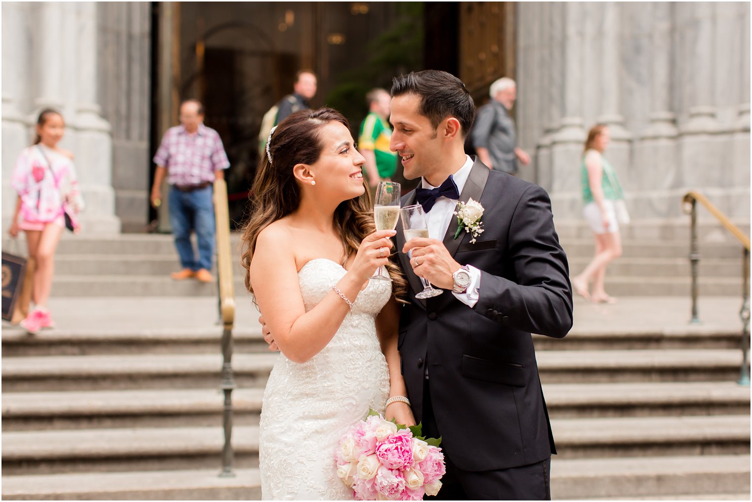 Bride and groom toasting | Photo by Idalia Photography