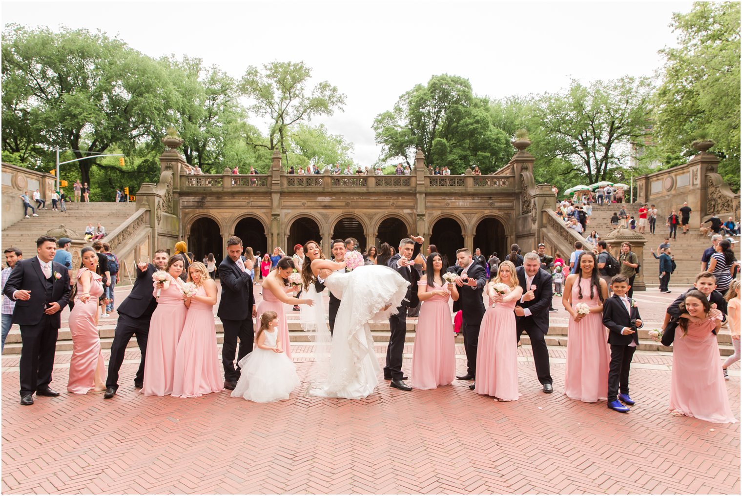 Central Park bridal party photo | Photo by Idalia Photography