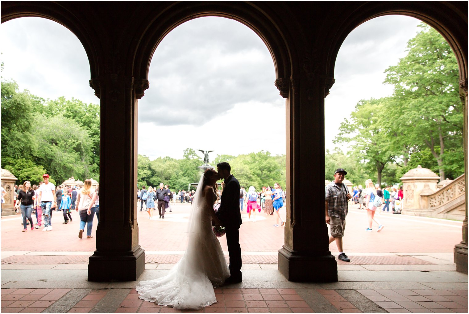 Silhouette photo at Bethesda Terrace | Photo by Idalia Photography