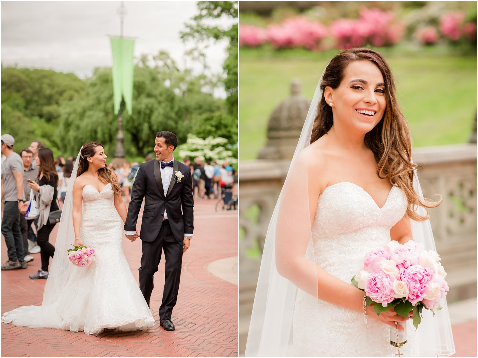 Wedding photos at Bethesda Fountain | Photo by Idalia Photography