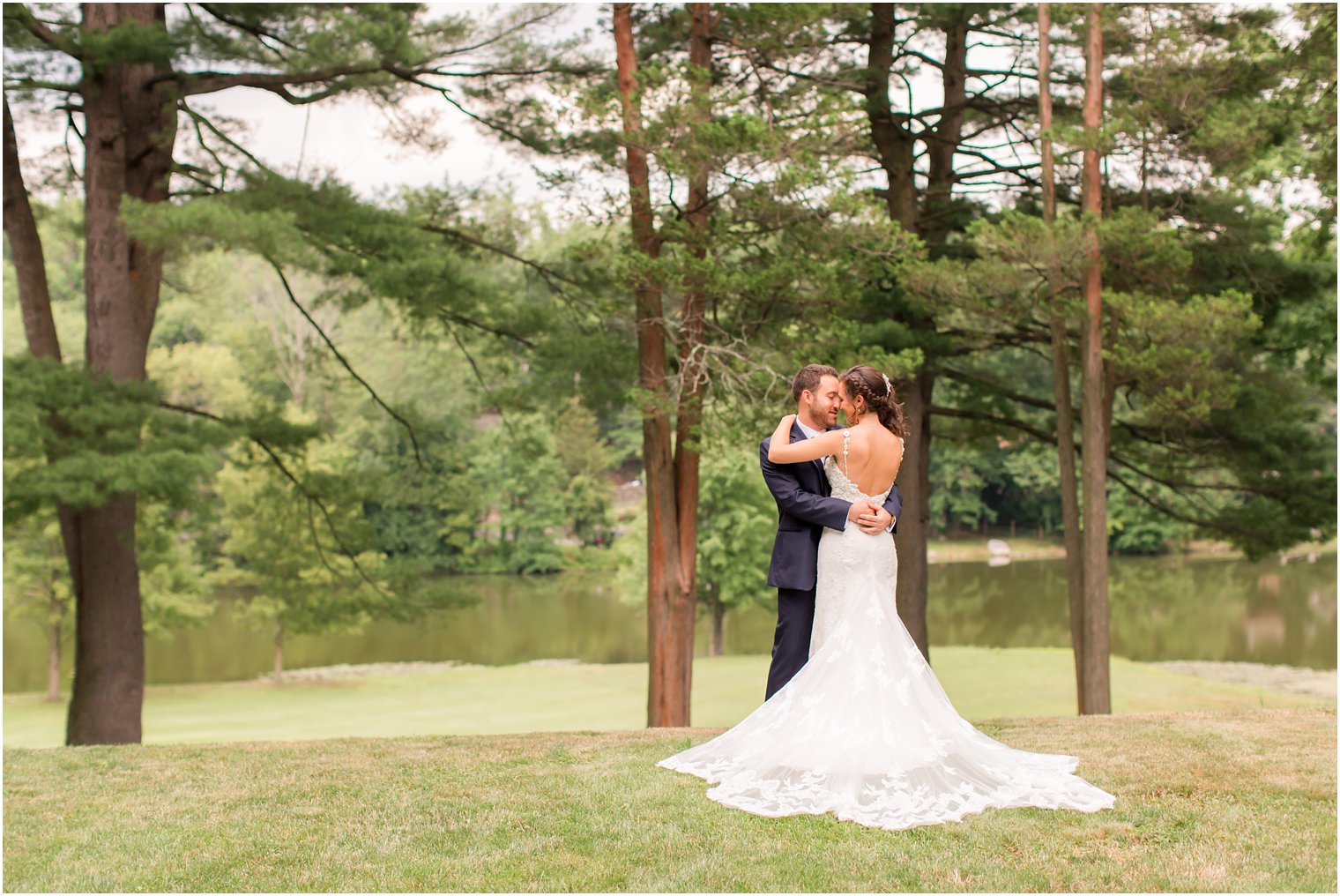 Romantic bride and groom portrait