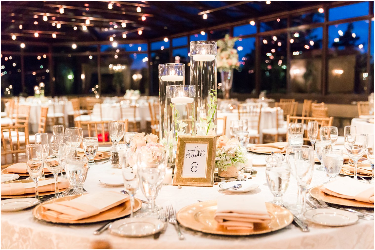 Romantic center pieces at Ramsey Golf Club