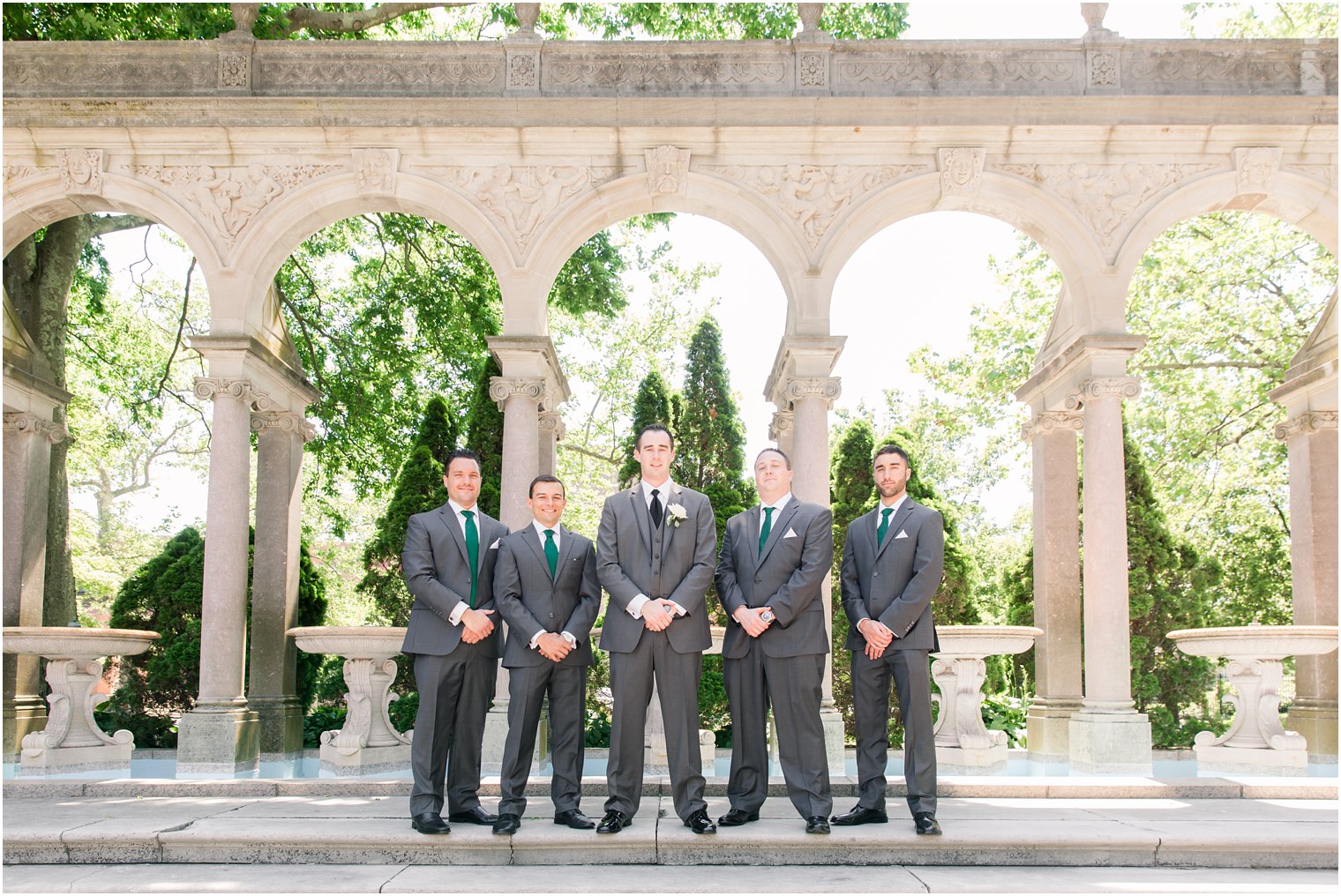 Gray and green bridal party