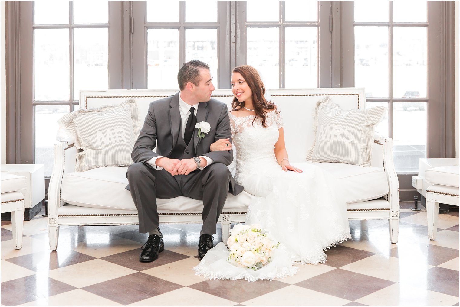 Berkeley Oceanfront Hotel Wedding Photos in the mezzannine