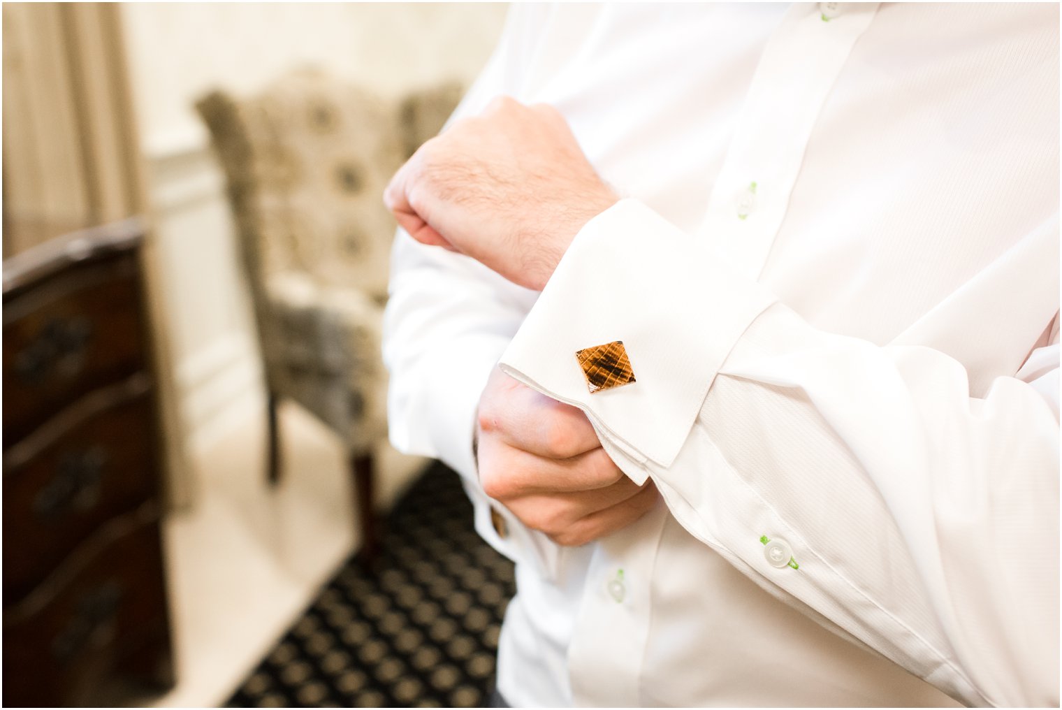 Brown wooden cufflinks