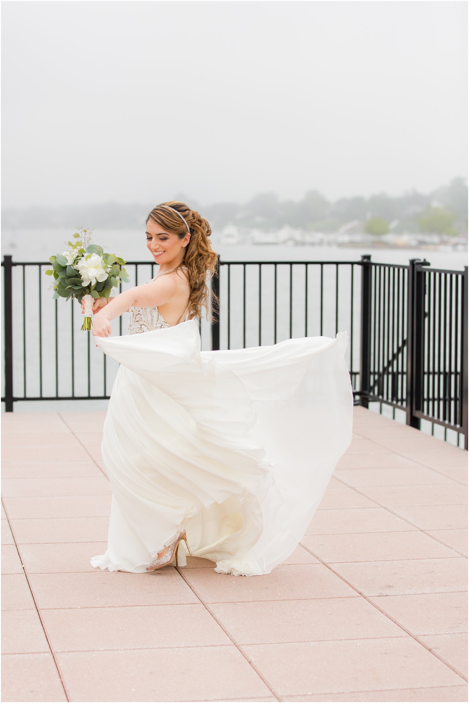 Bride twirling in her Teresa Gown