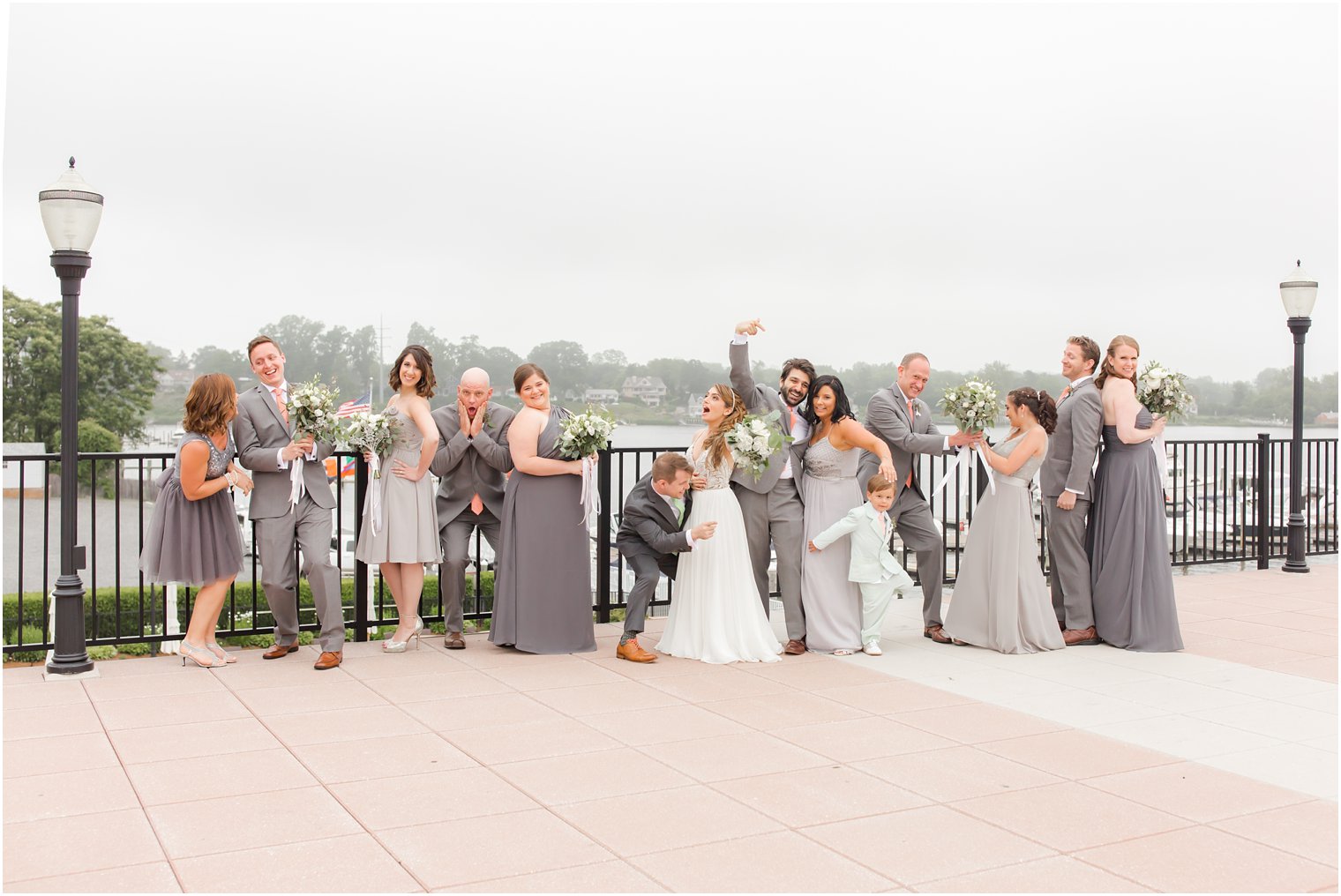 Wedding party in shades of gray