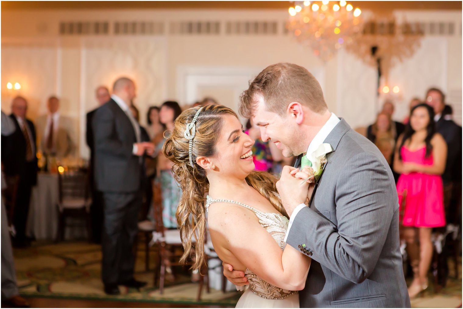 Bride and groom during first dance