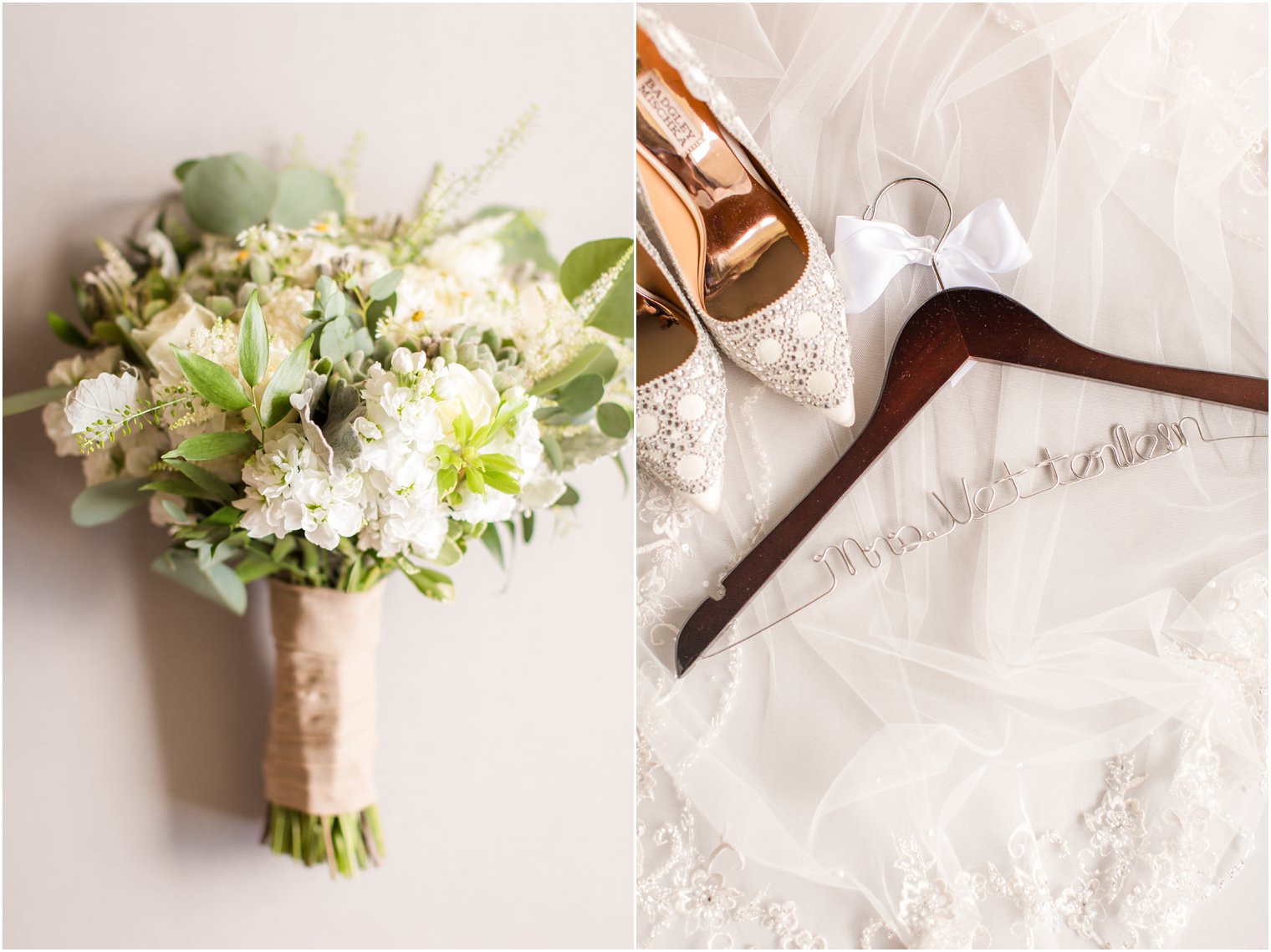 Bridal bouquet and custom hanger for Windows on the Water at Frogbridge Wedding