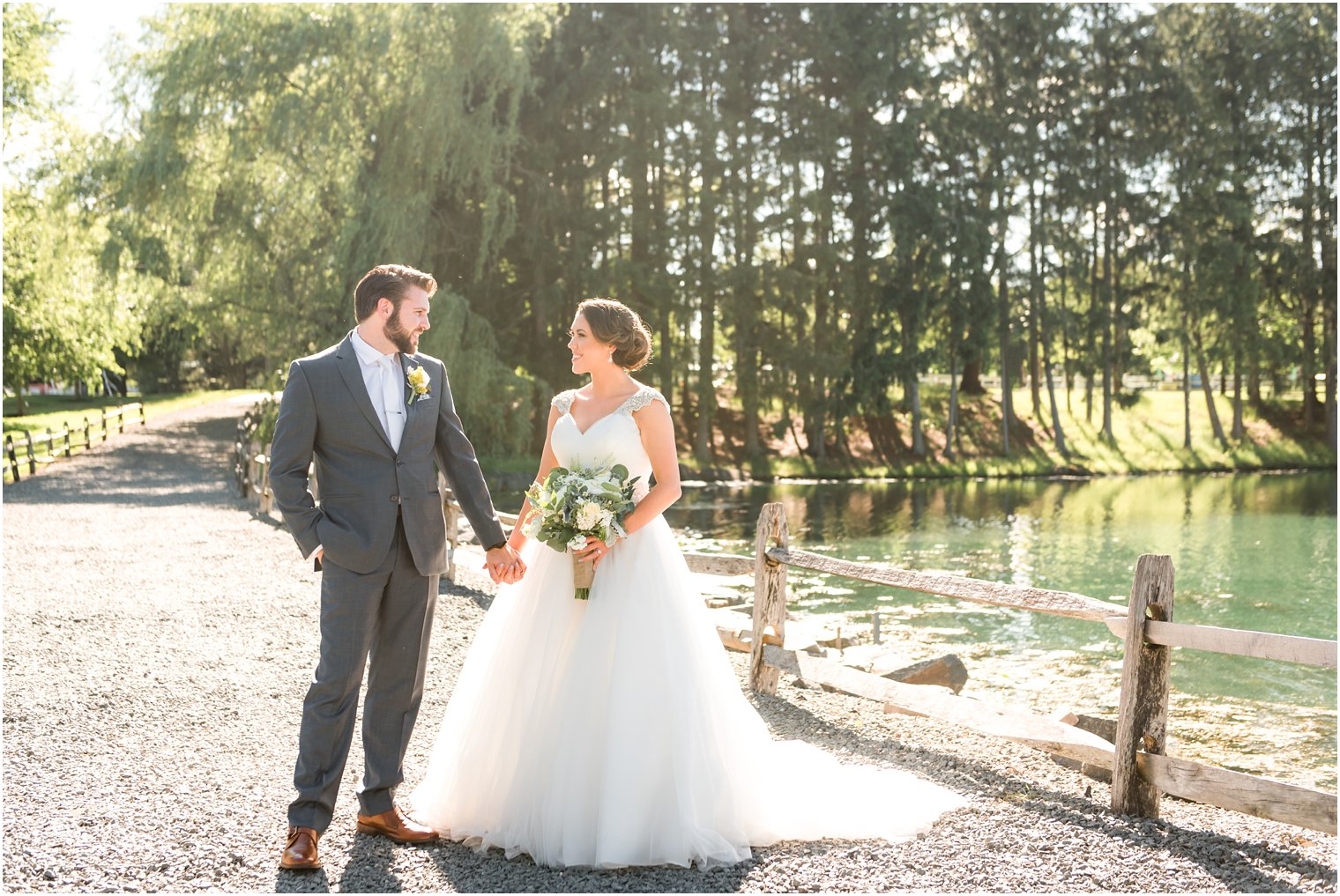 Bride and groom at Windows on the Water at Frogbridge Wedding