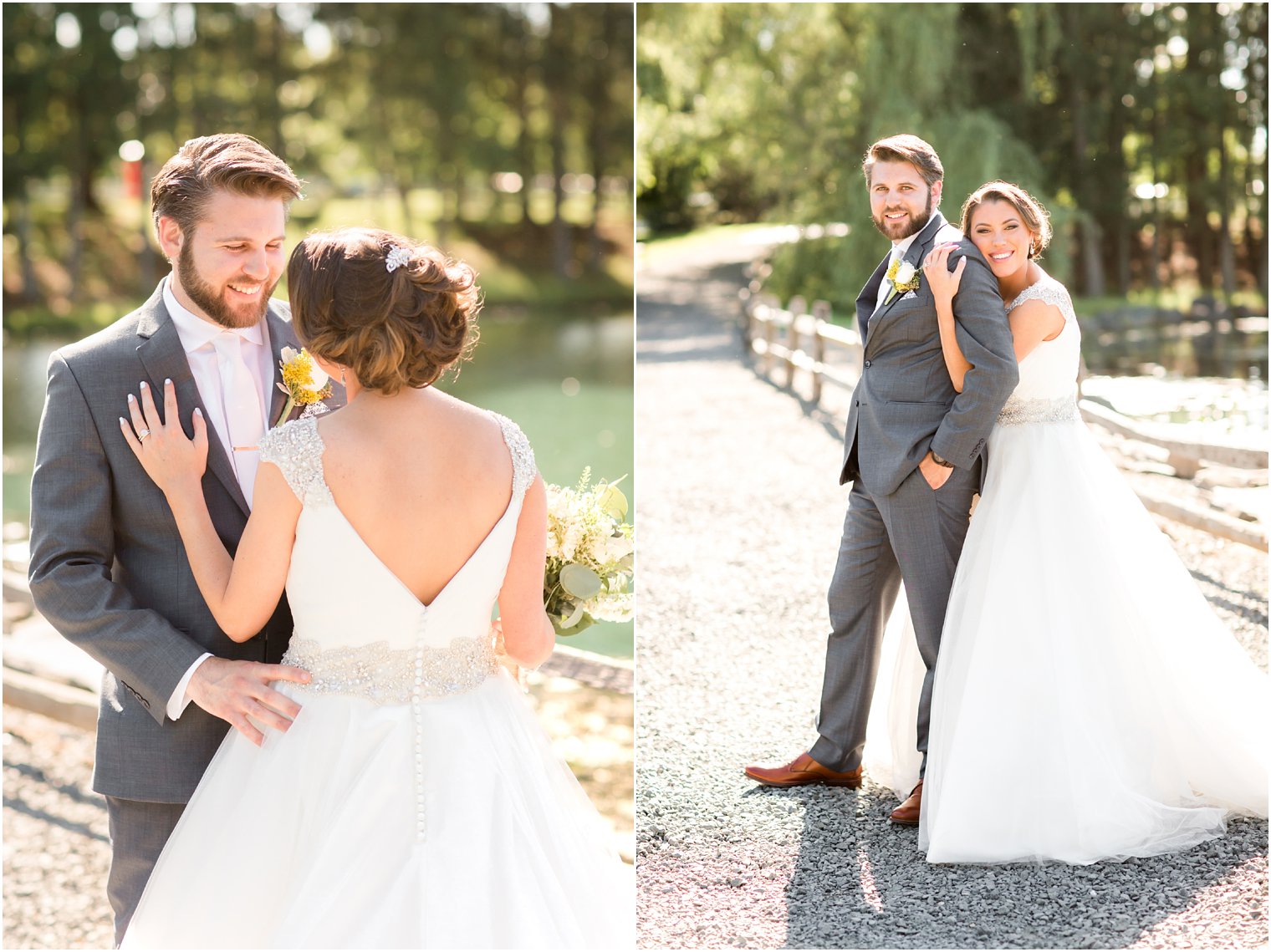 Romantic bride and groom photo at Windows on the Water at Frogbridge Wedding