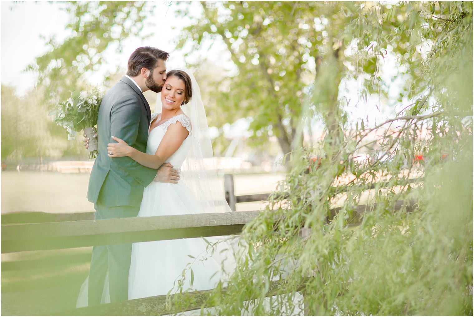 Romantic bride and groom photo at Windows on the Water at Frogbridge Wedding