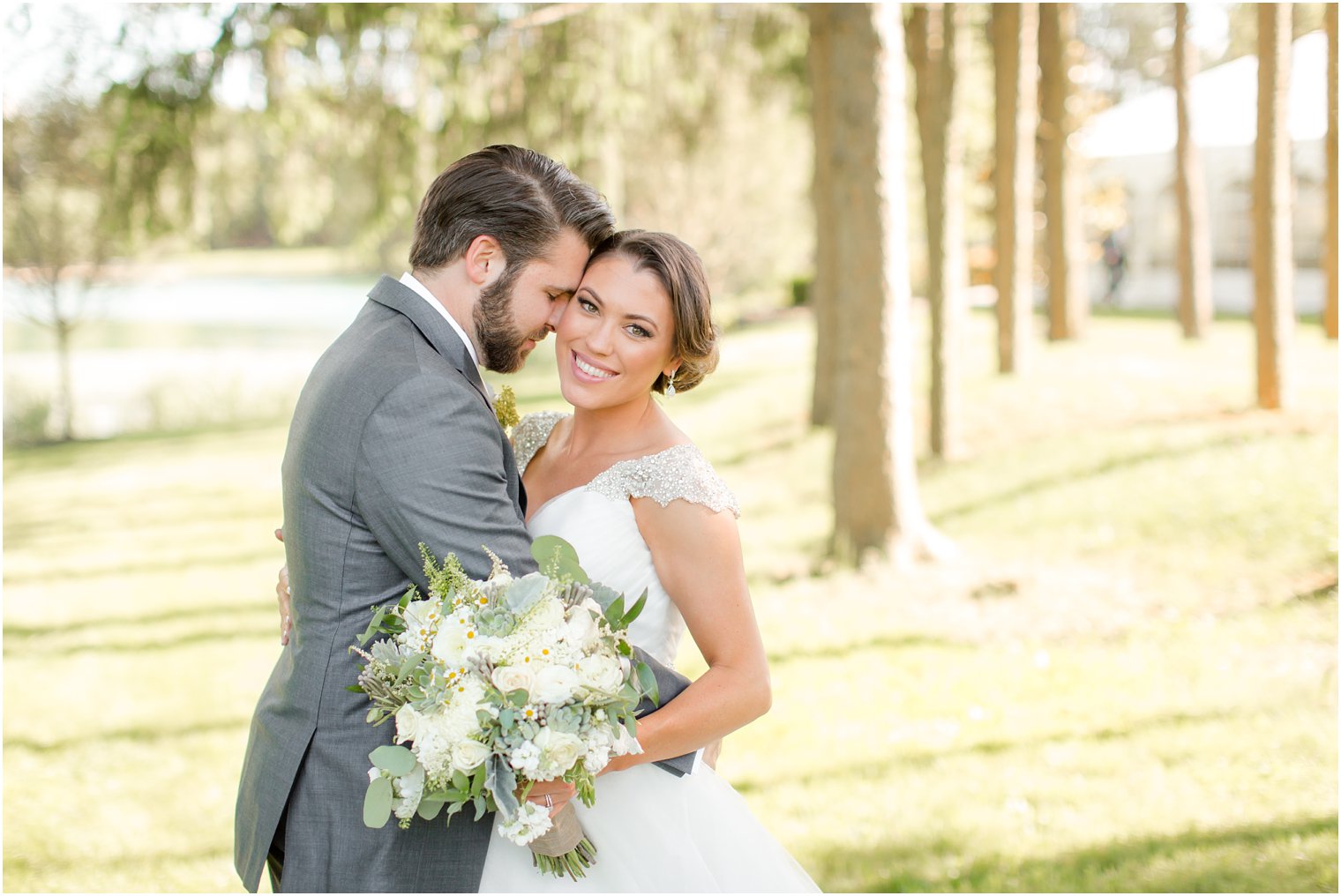 Just married portrait at Windows on the Water at Frogbridge Wedding