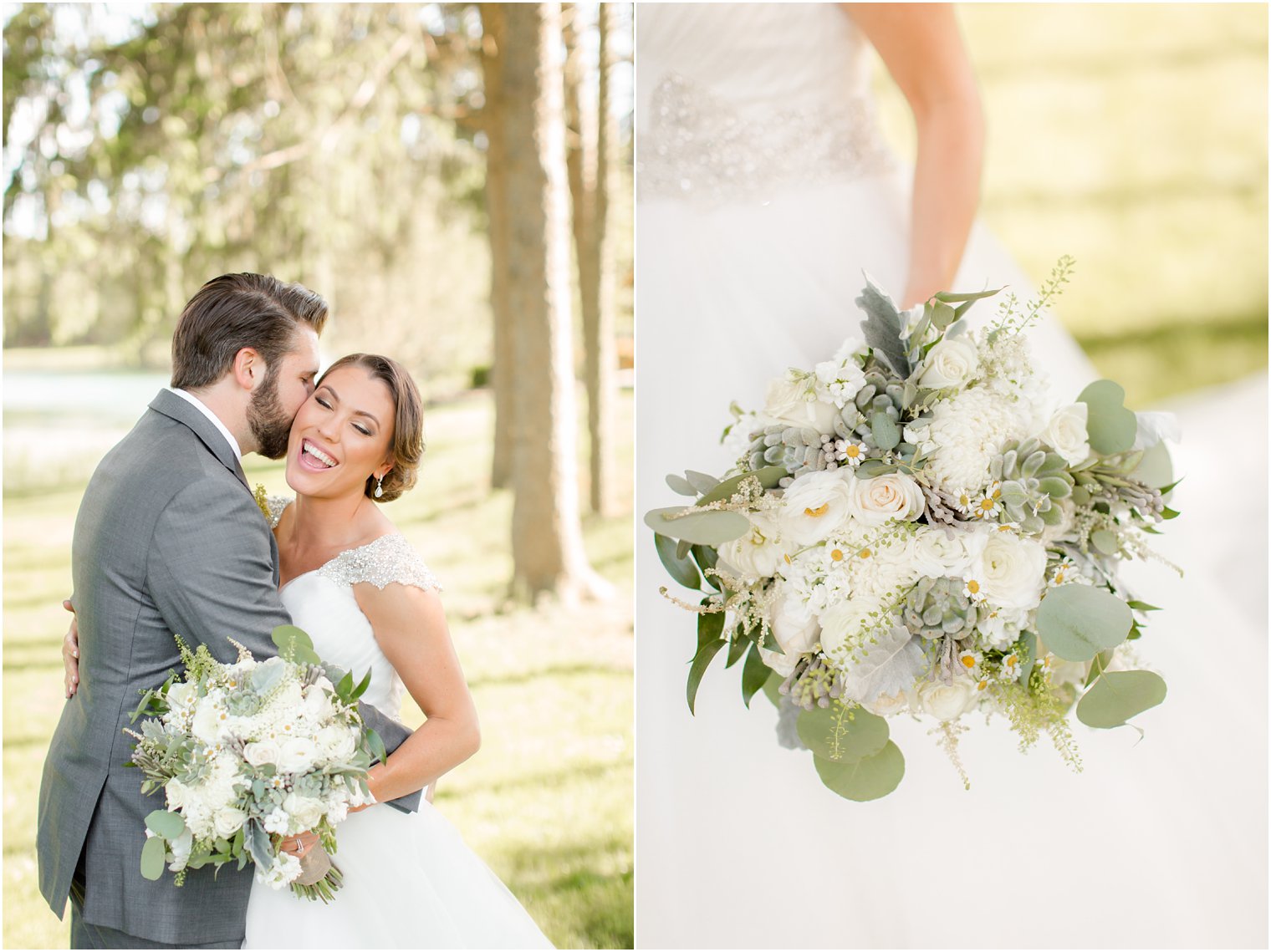 Fun moment between bride and groom at Windows on the Water at Frogbridge Wedding