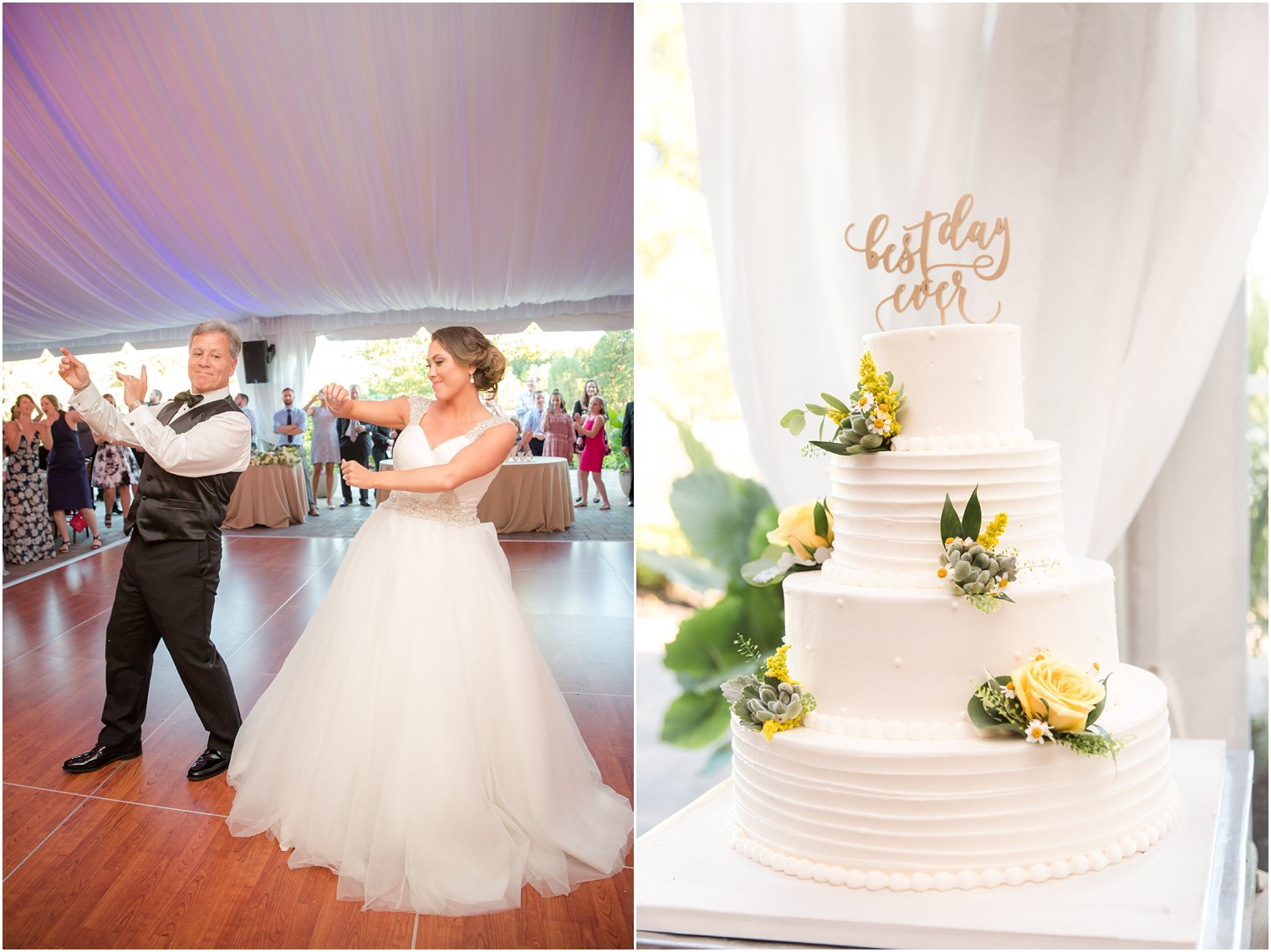 Bride dancing with her father at Windows on the Water at Frogbridge Wedding Reception