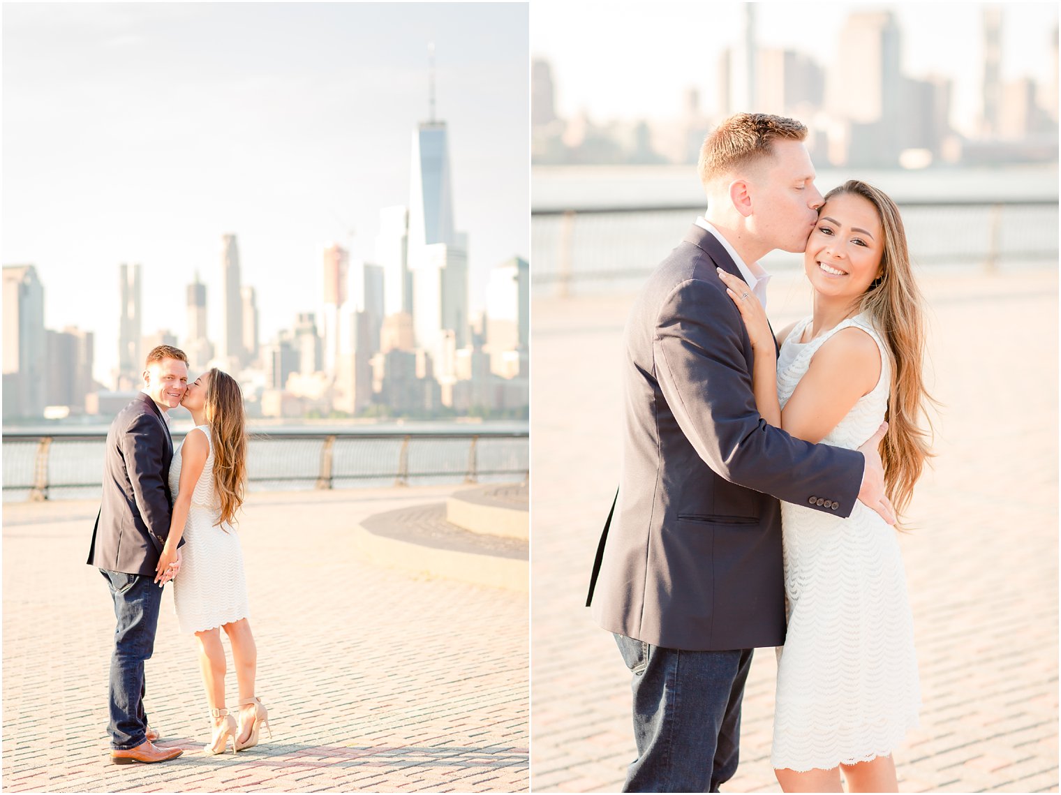 Fun-loving couple in engagement photos