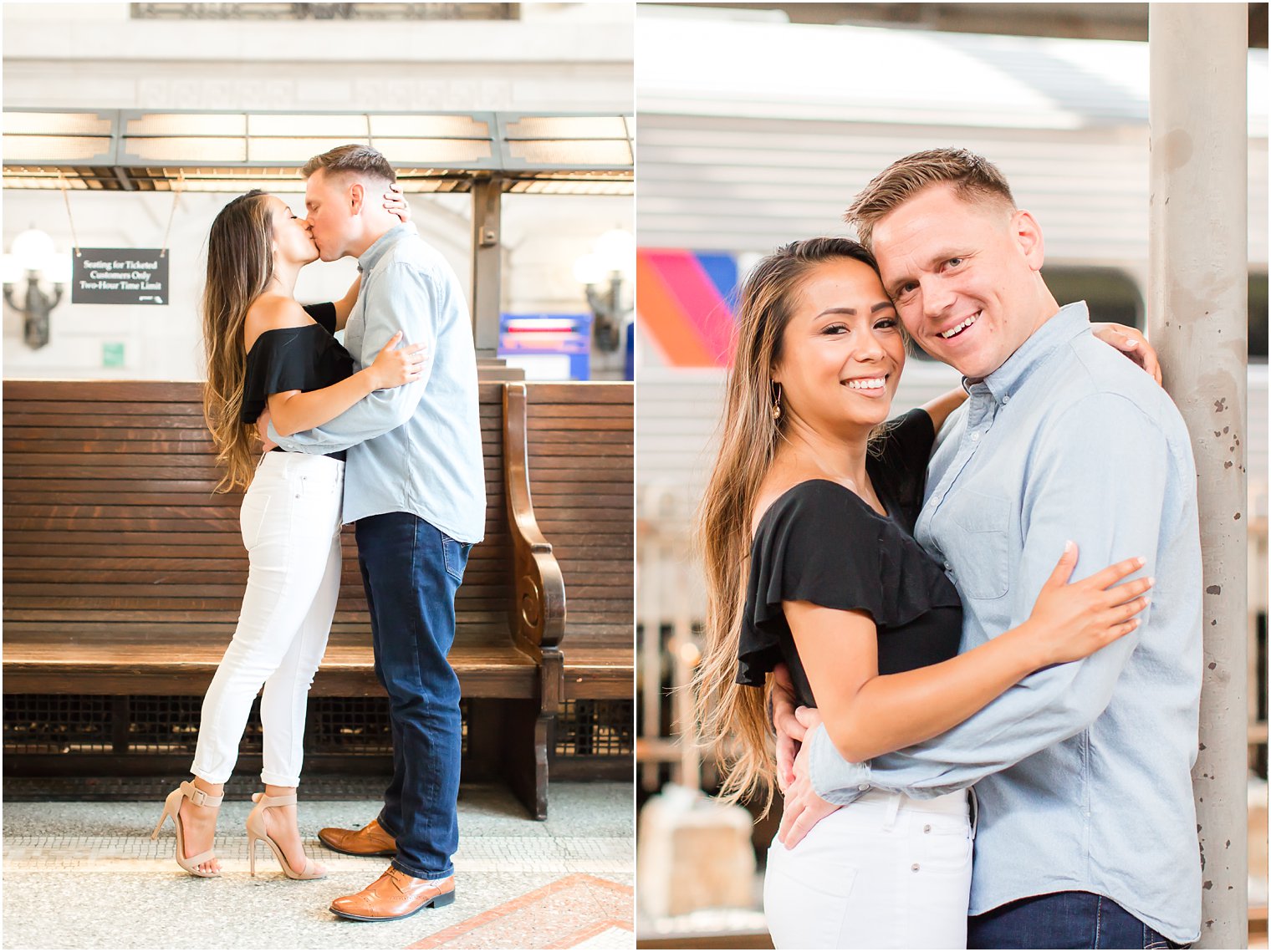 Engagement photos at Lackawanna train station