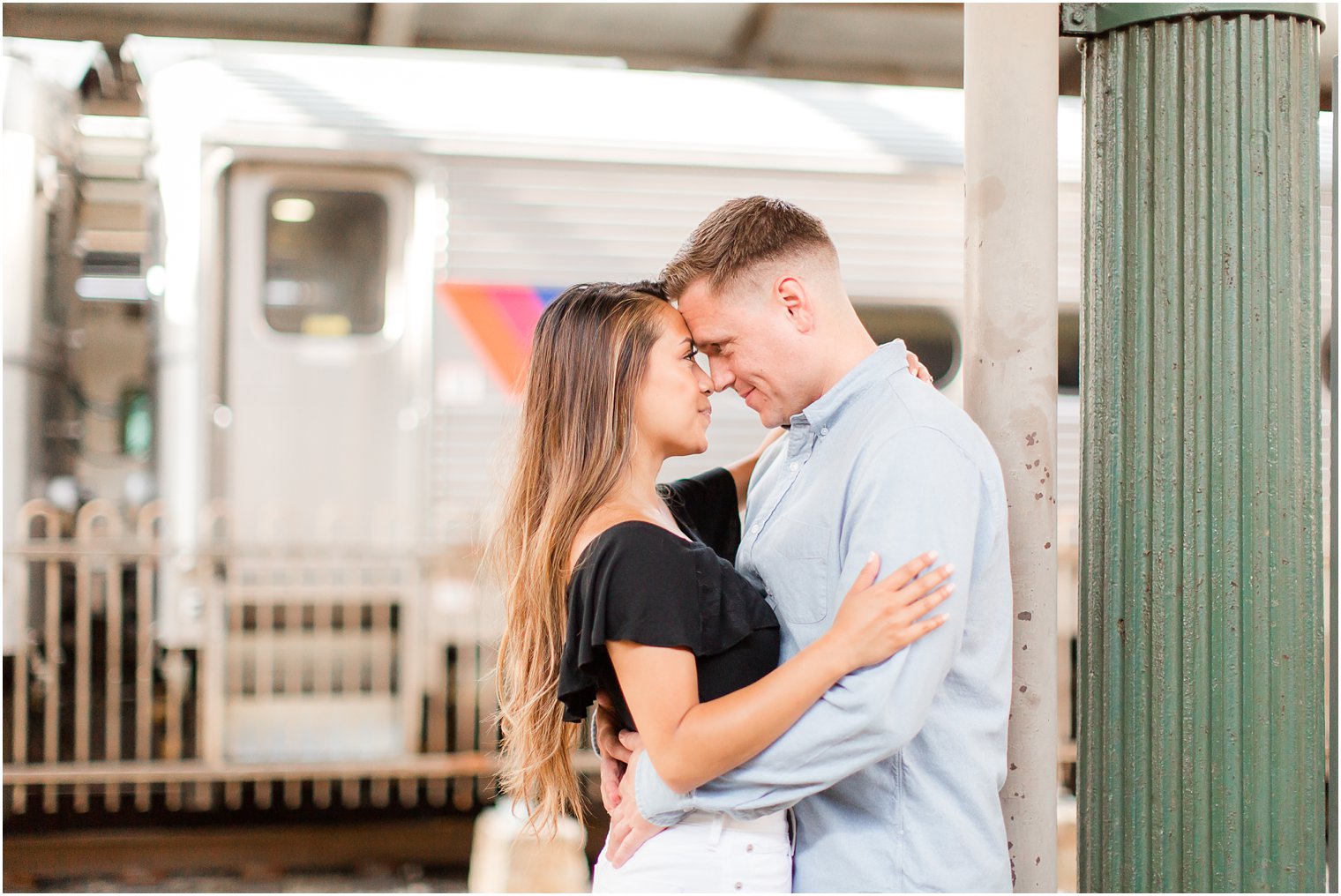 Romantic engagement photos in Hoboken