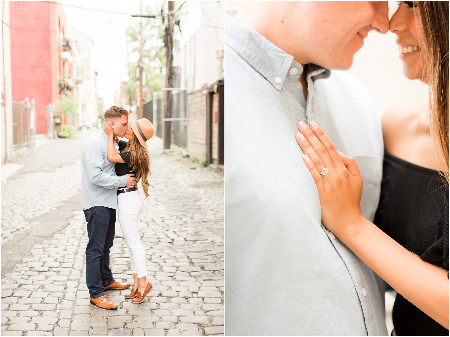 Cute engagement photo idea with hat