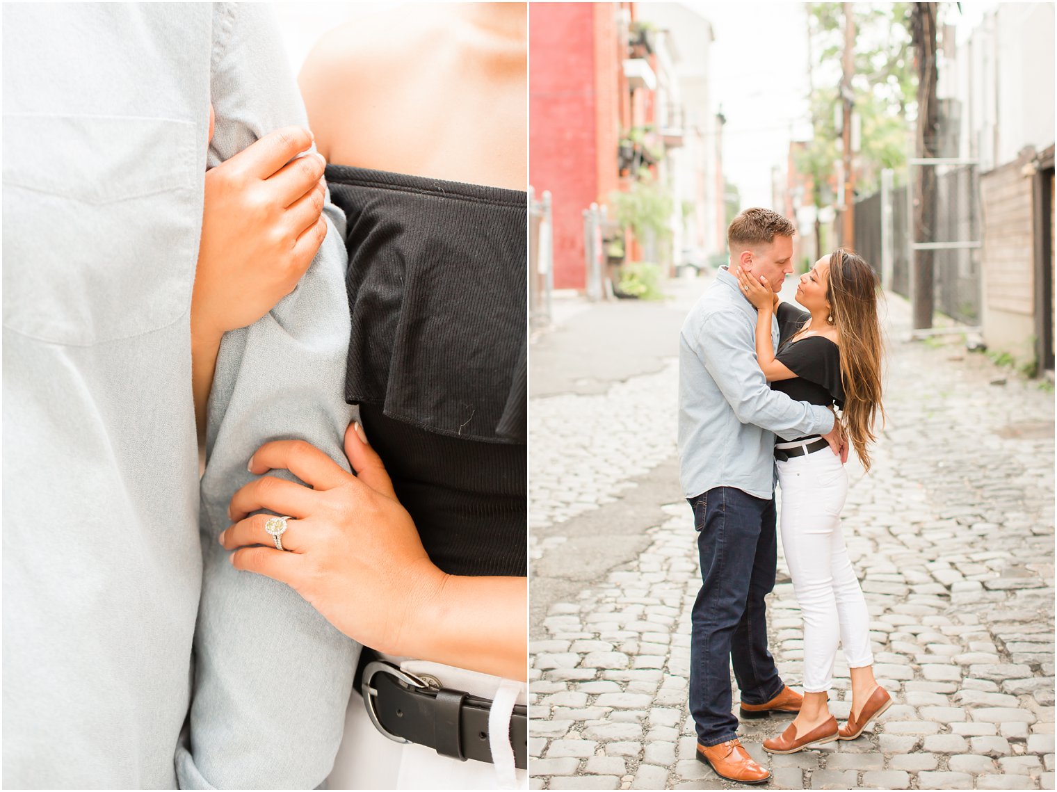 Romantic Hoboken engagement photos