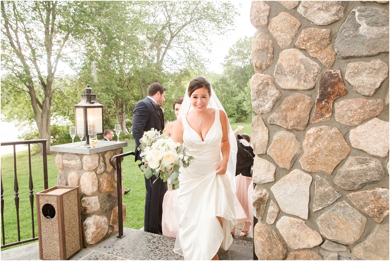 Rainy day wedding photo