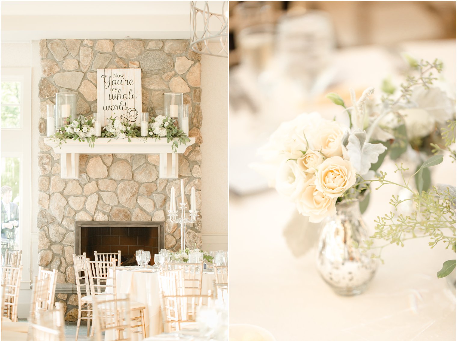 Fireplace at wedding