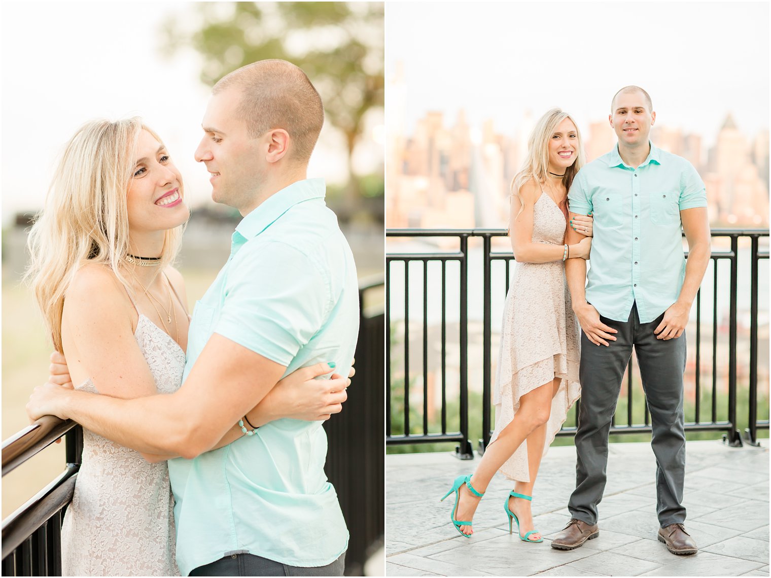 Engaged couple in West New York photos