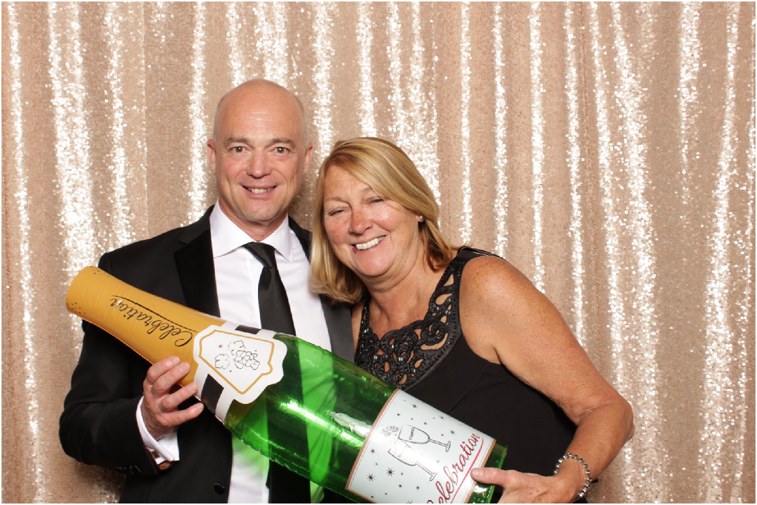 Photo Booth with champagne bottle