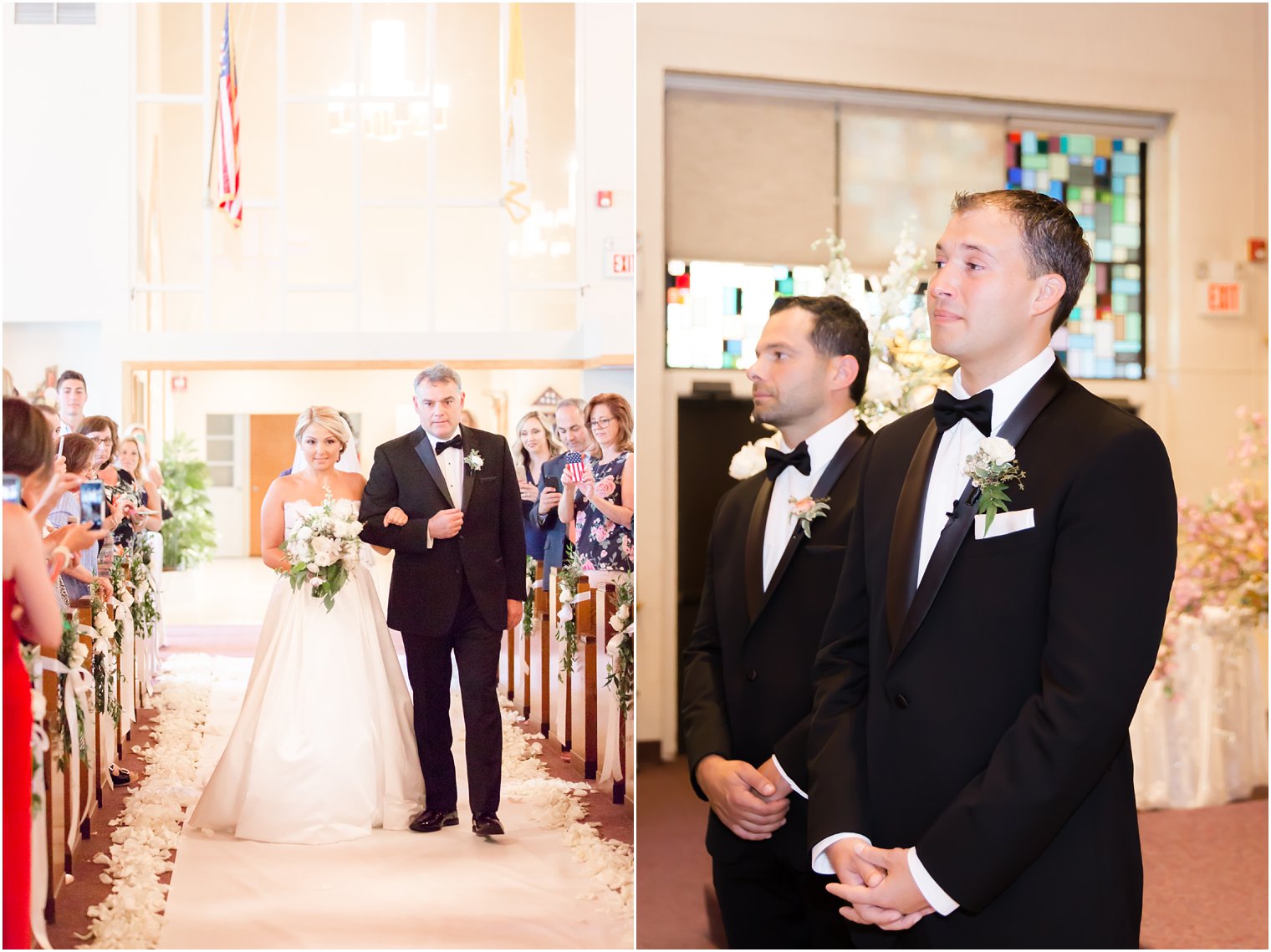 Wedding ceremony at Church of the Nativity in Midland Park, NJ