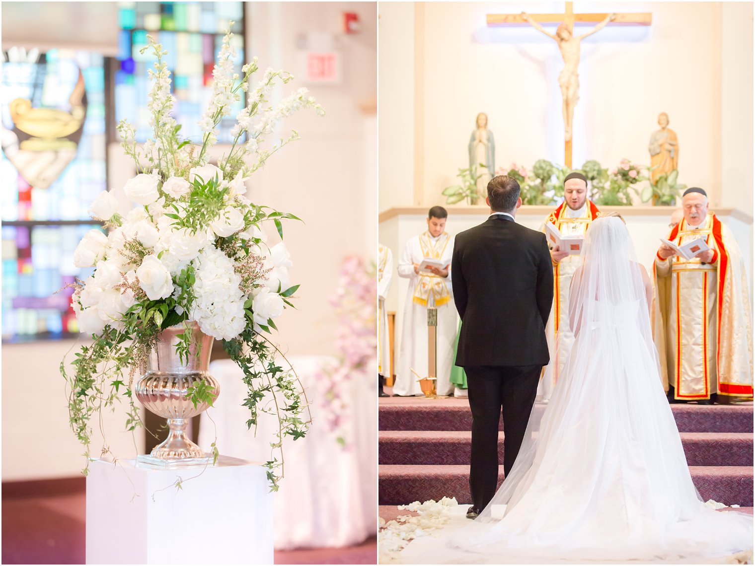 Wedding ceremony at Church of the Nativity in Midland Park, NJ