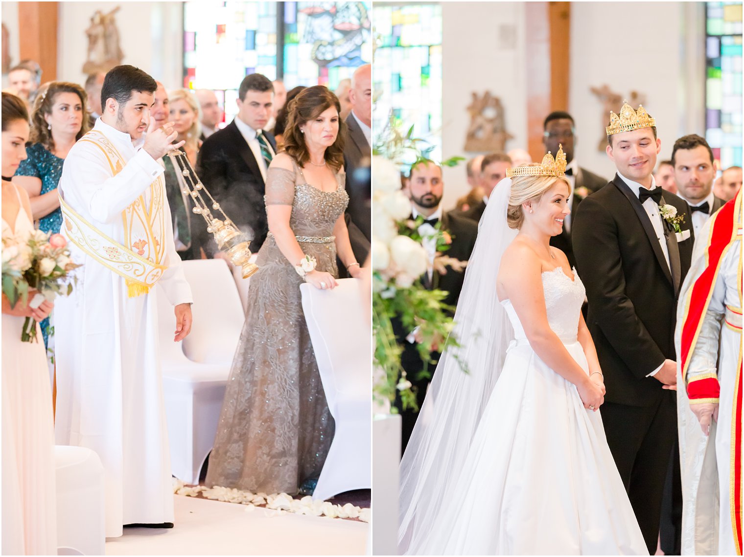 Wedding ceremony at Church of the Nativity in Midland Park, NJ