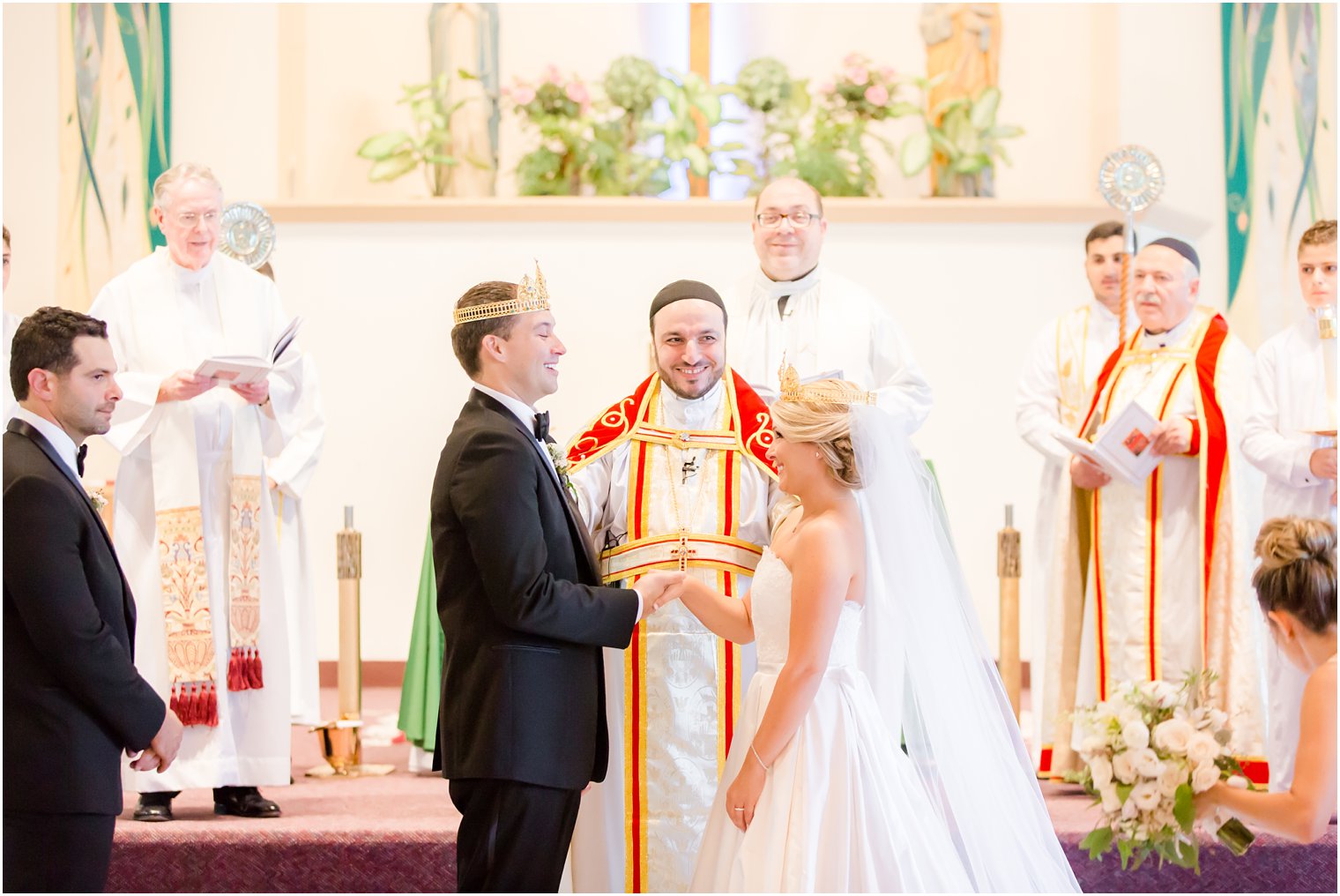 Wedding ceremony at Church of the Nativity in Midland Park, NJ