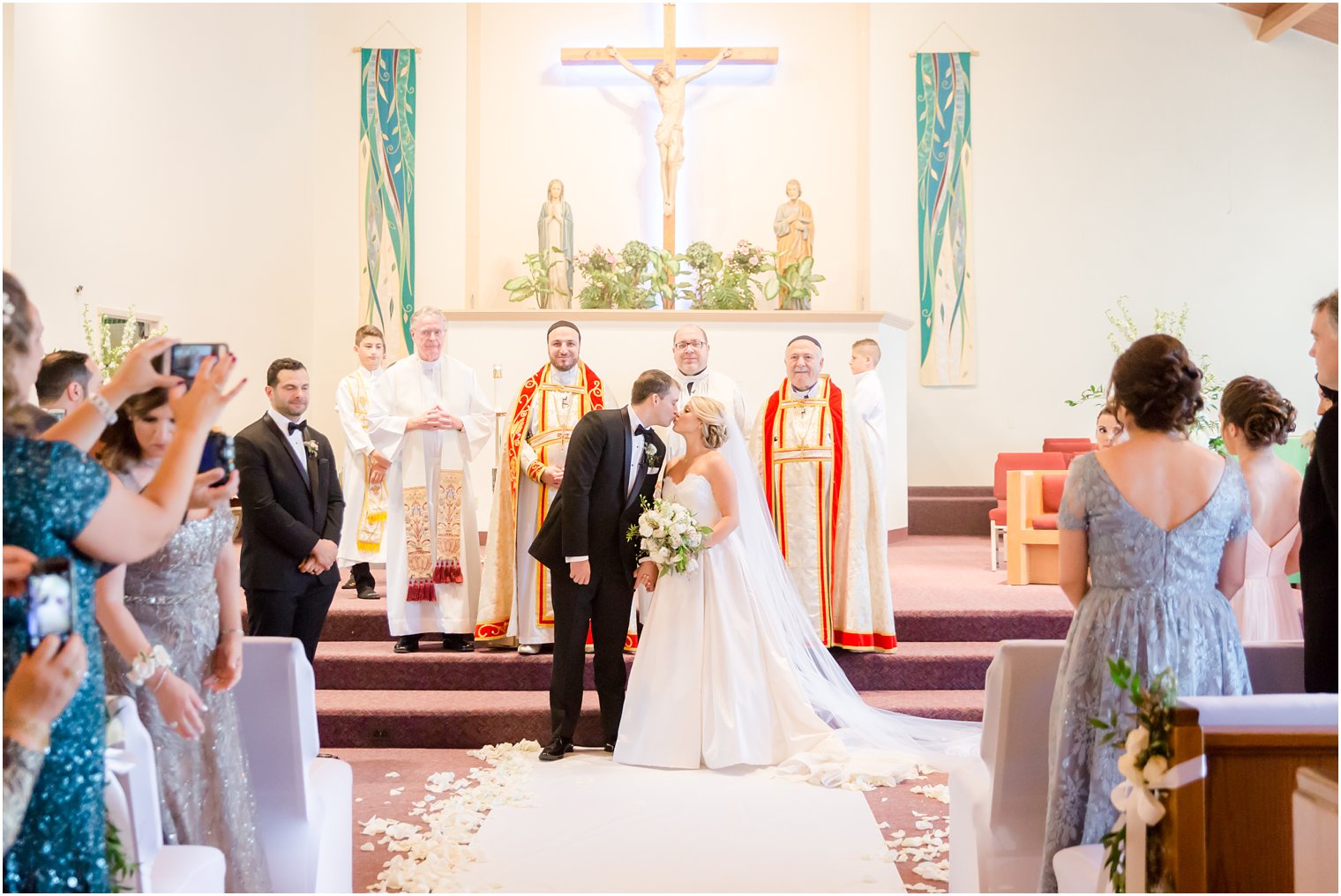Wedding ceremony at Church of the Nativity in Midland Park, NJ