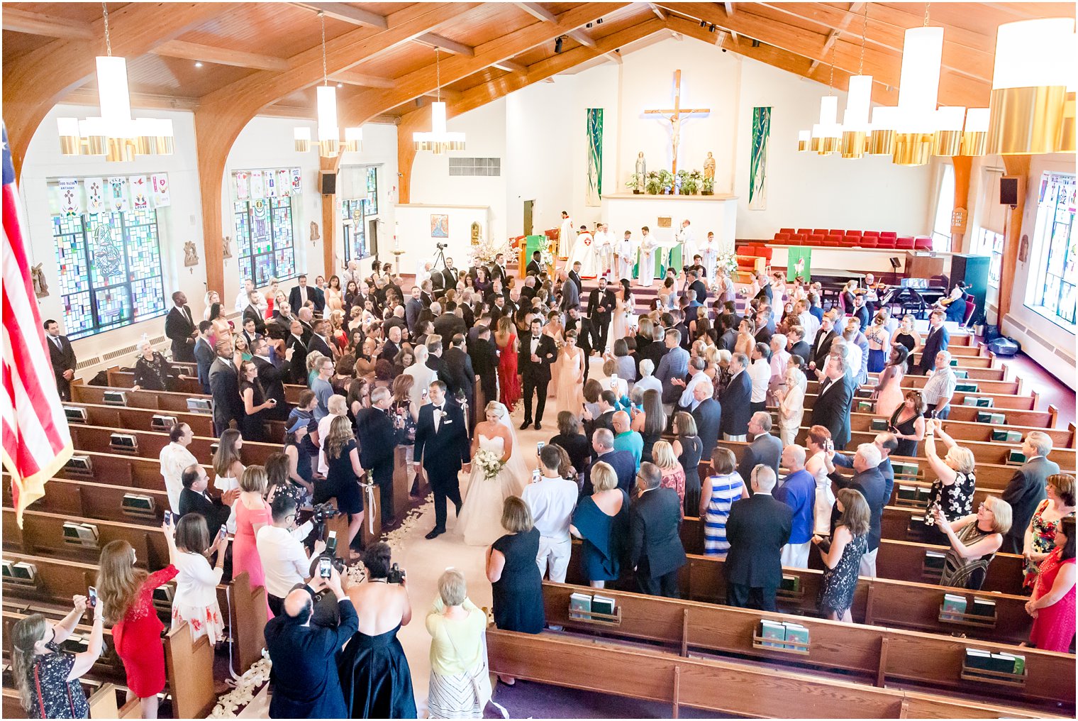 Wedding ceremony at Church of the Nativity in Midland Park, NJ