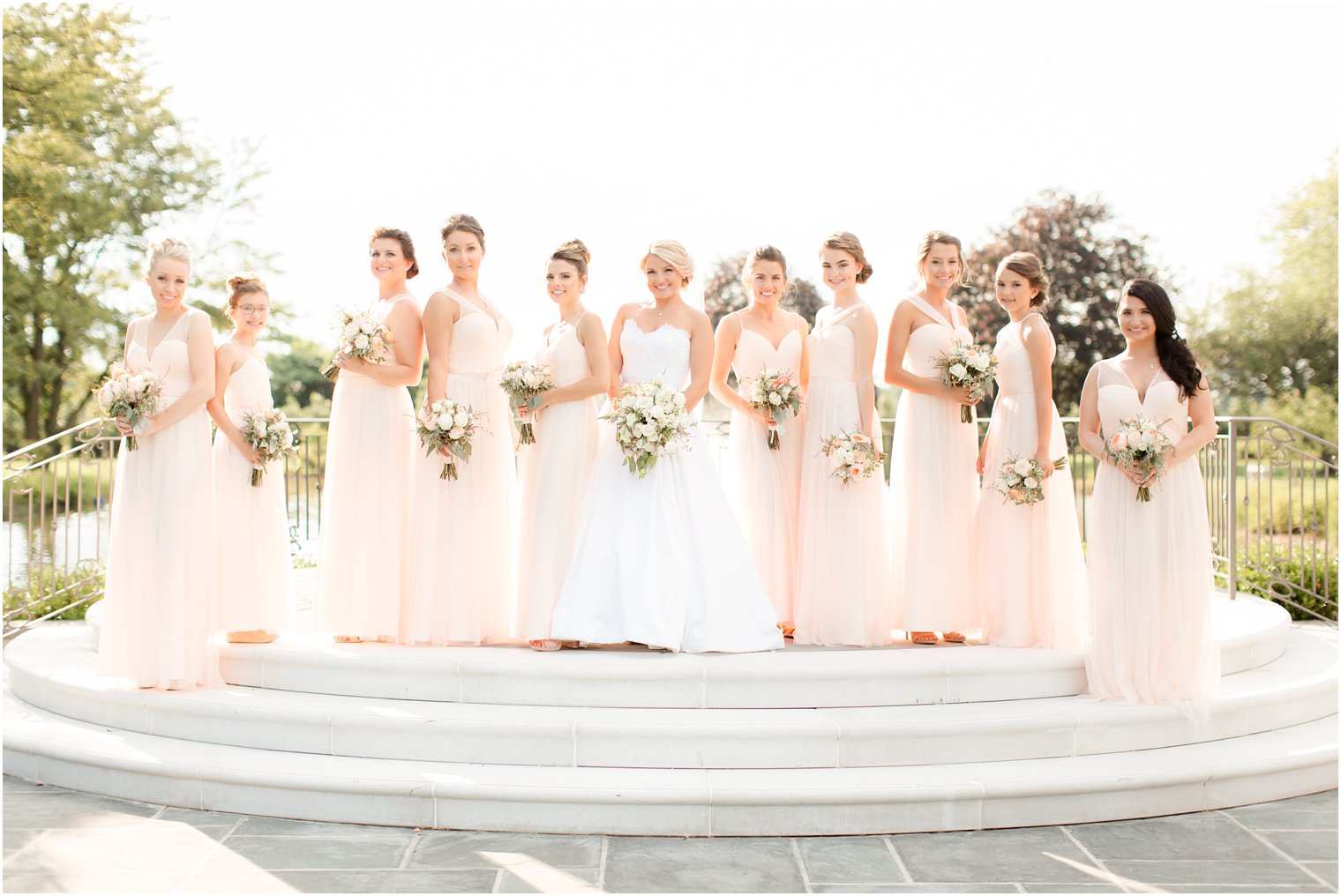 Bridesmaids in pale peach at Park Chateau Estate 