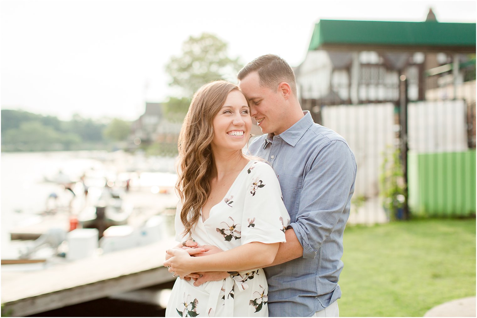 Happy bride and groom at engagement session | Philadelphia Engagement Photography