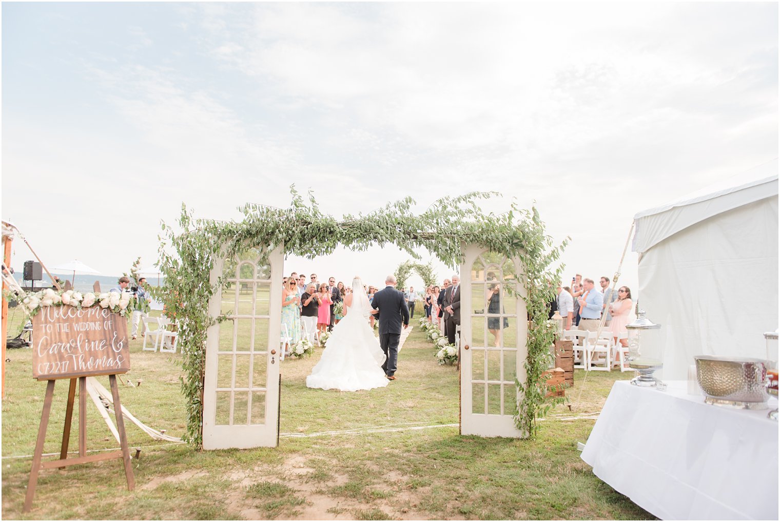 Wedding ceremony at Sandy Hook Chapel