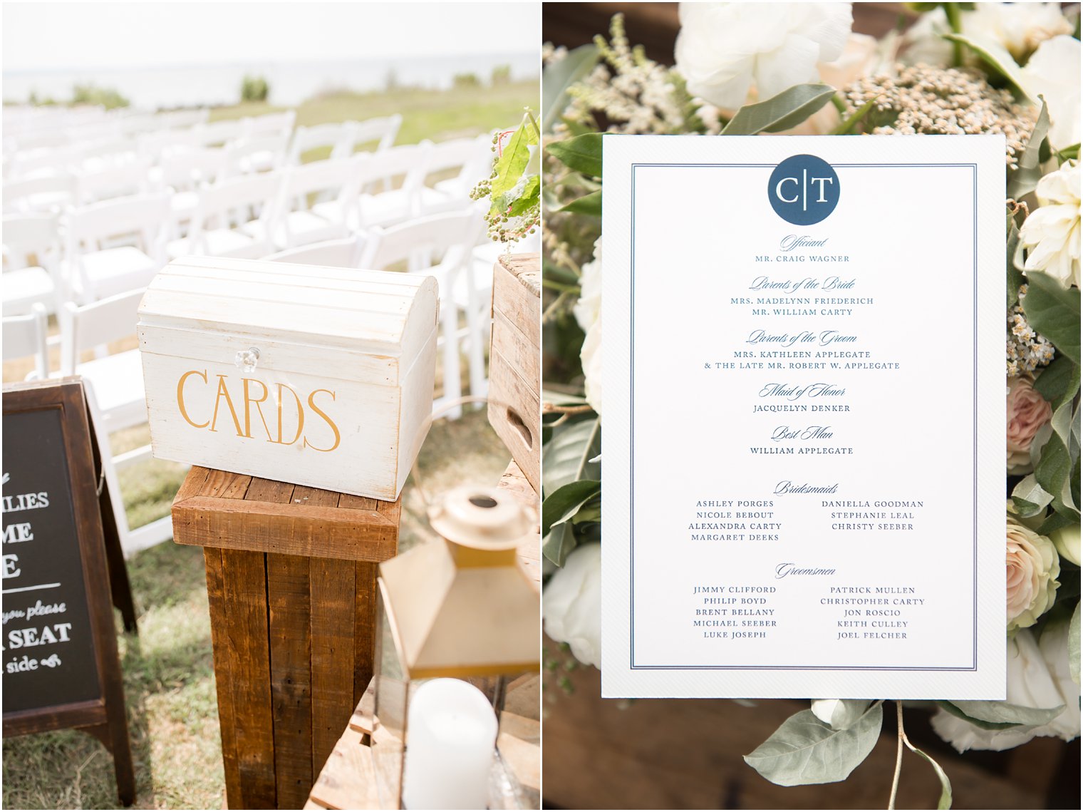 Ceremony details at Sandy Hook Chapel Wedding