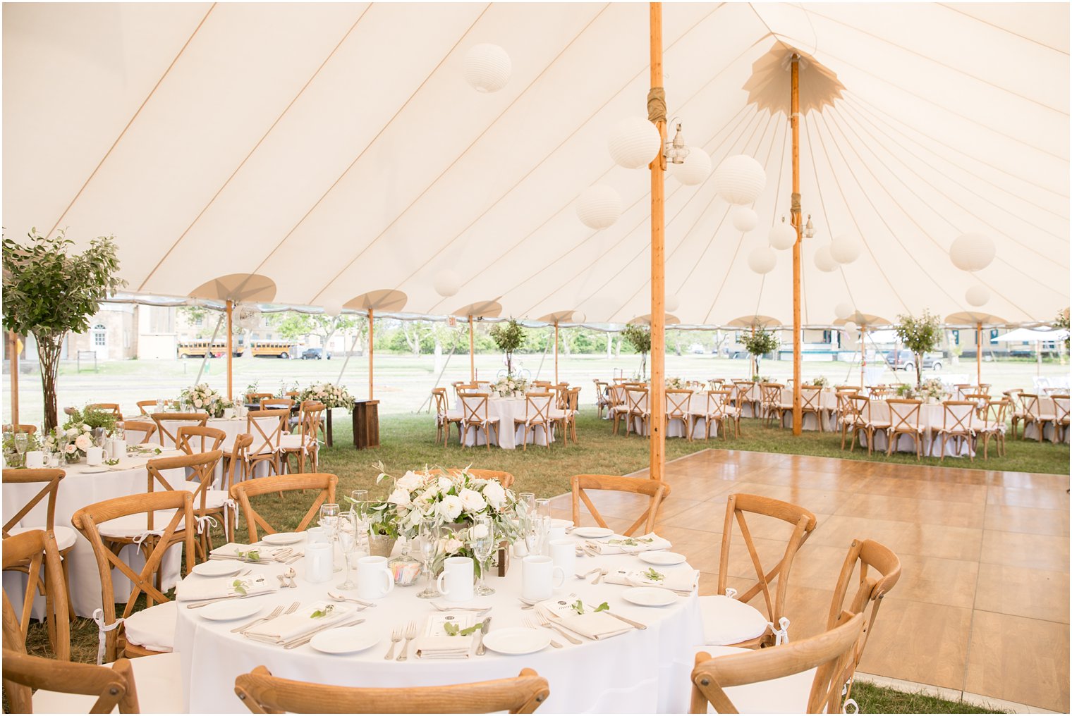 Tent at Sandy Hook Chapel wedding