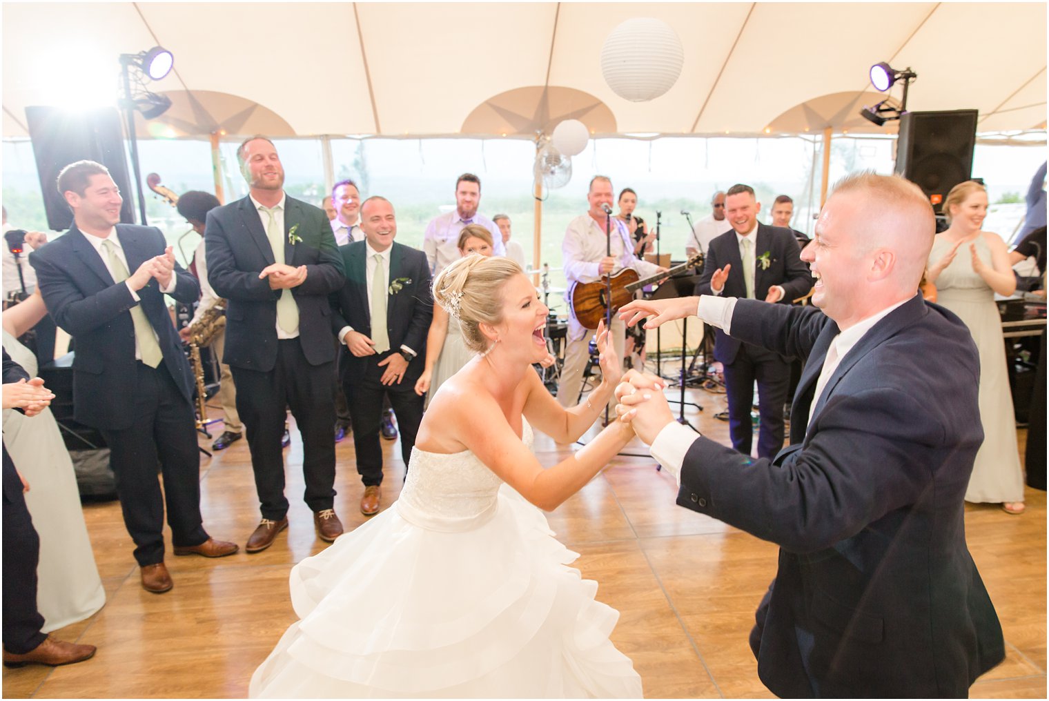 Tented wedding reception at Sandy Hook Chapel Wedding