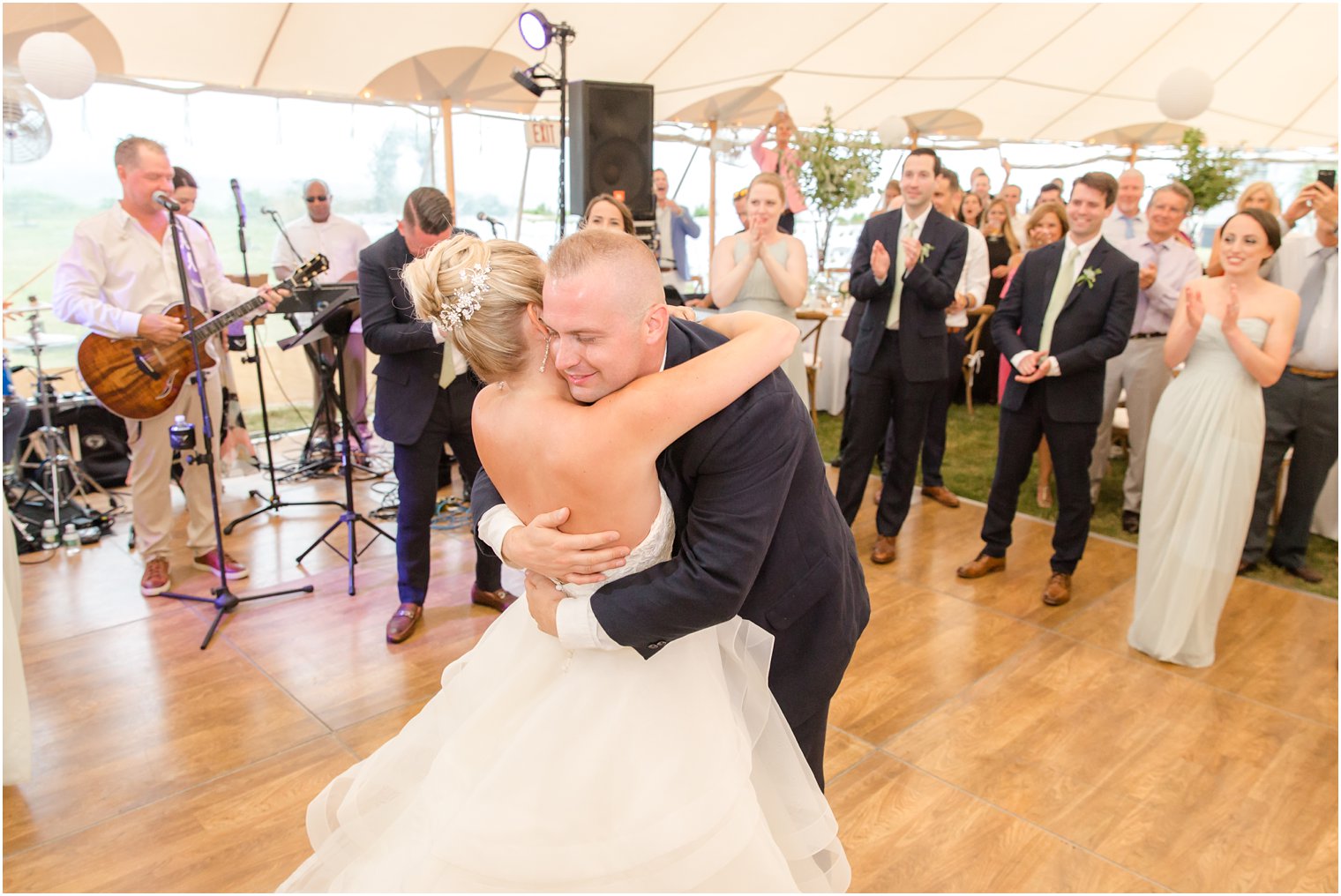 Tented wedding reception at Sandy Hook Chapel Wedding