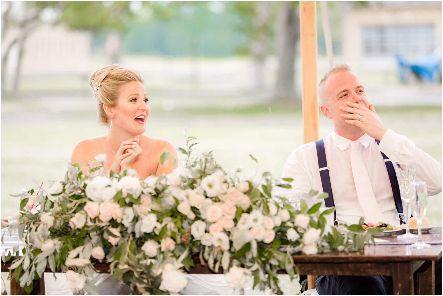 Tented wedding reception at Sandy Hook Chapel Wedding